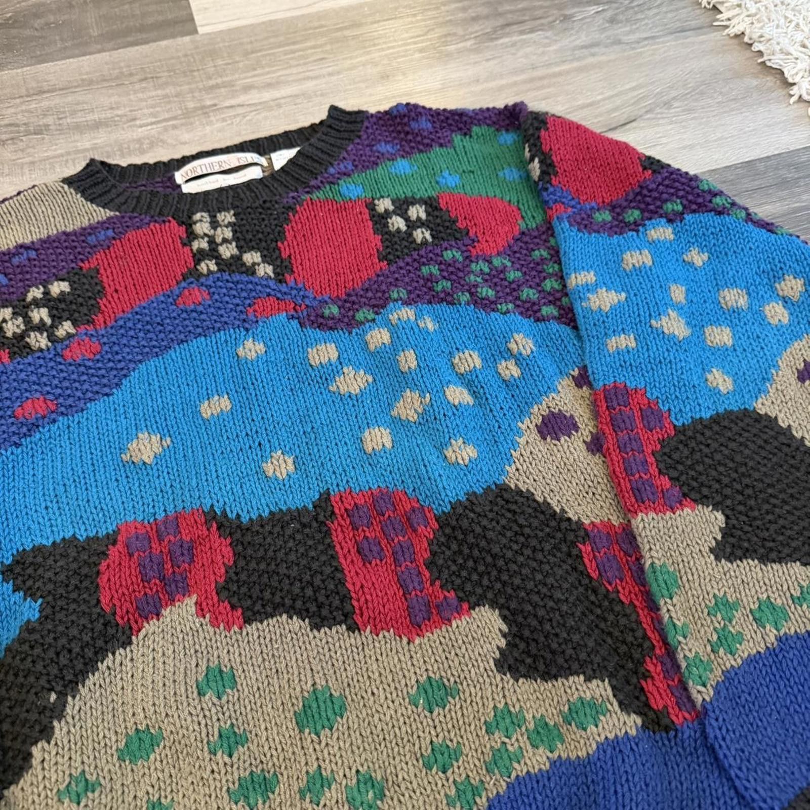 Northern Isles vintage northern isles hand knit sweater 90s M/L hand knit Size US M / EU 48-50 / 2 - 1 Thumbnail