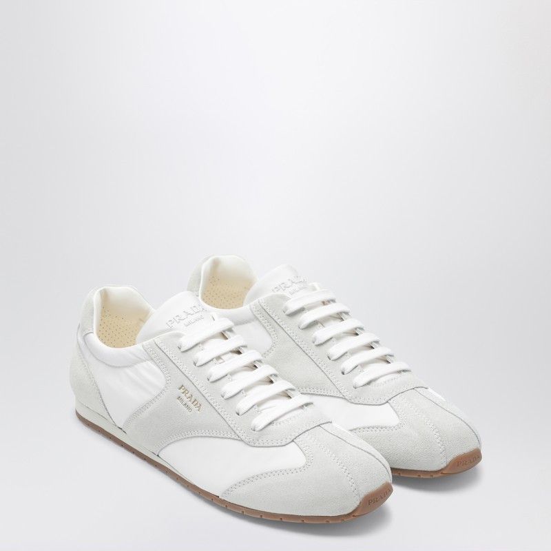 Prada Prada White Fabric And Suede Sneakers Size US 10.5 / EU 43-44 - 1 Thumbnail