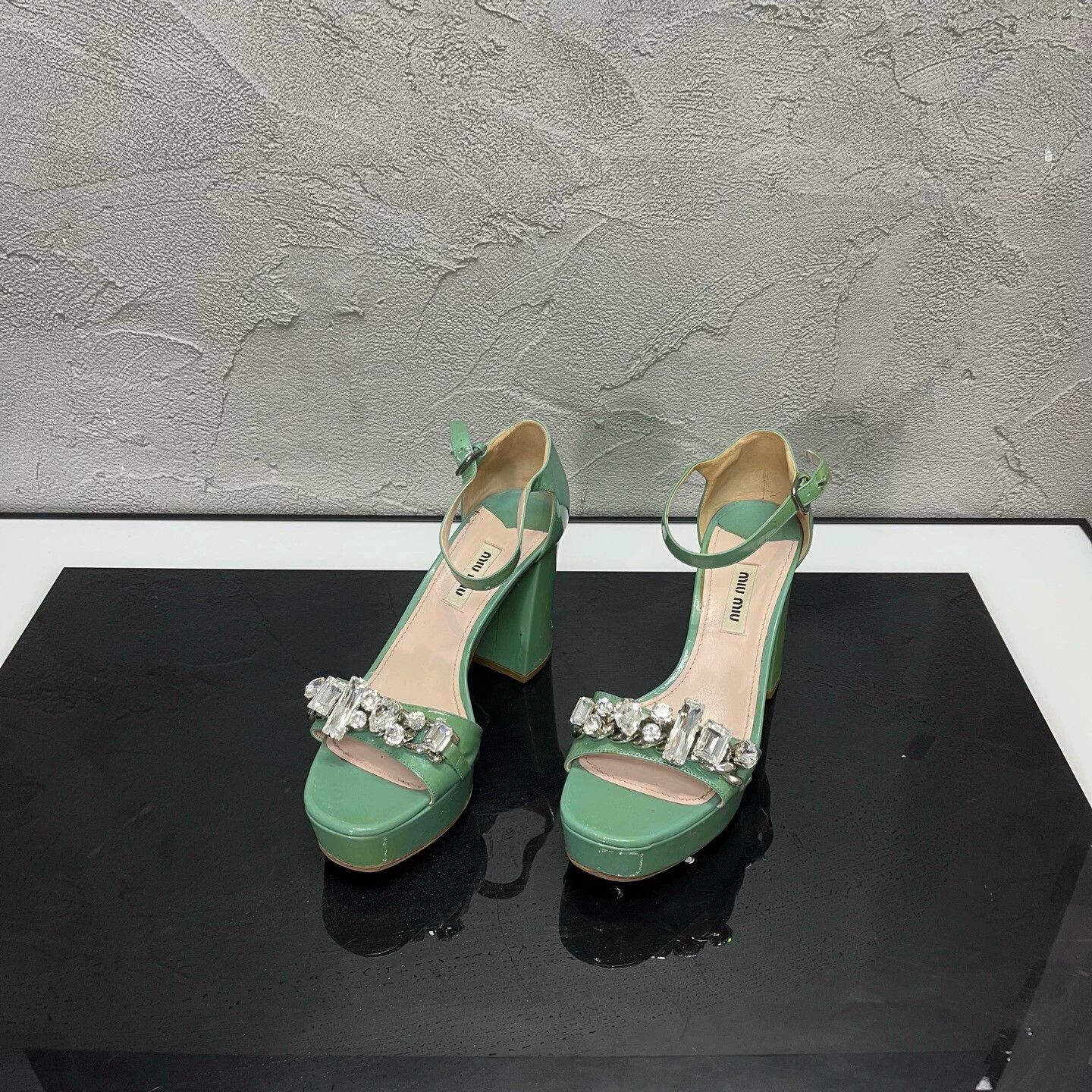 MIU MIU Crystal Embellished Heels 36 EU 98 New