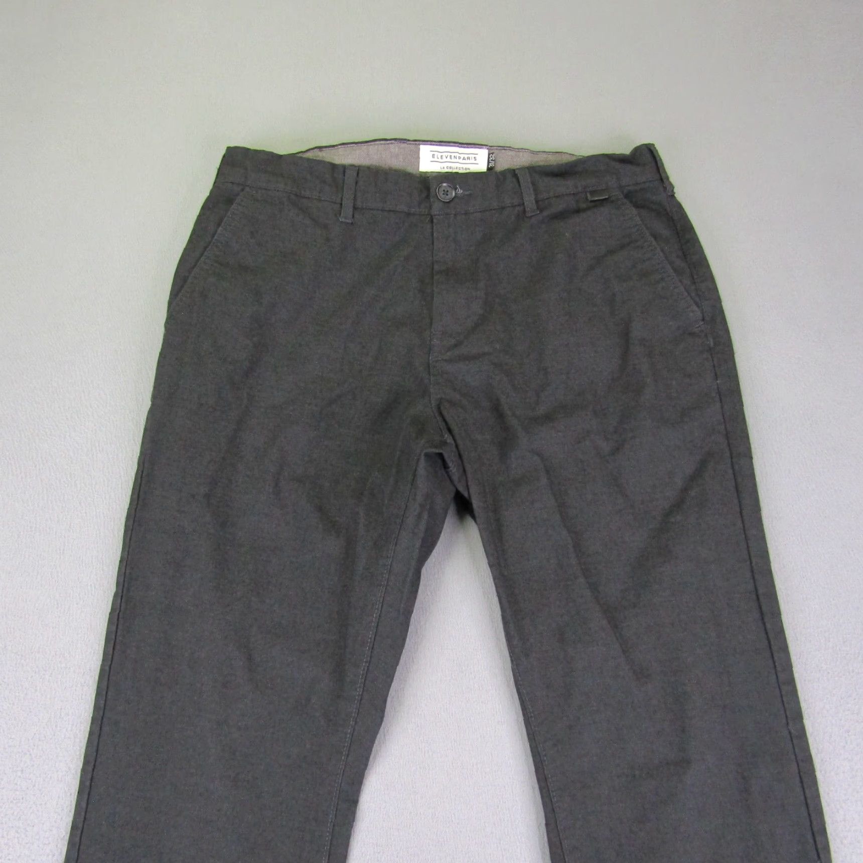 Eleven Paris VINTAGE Eleven Paris Pants Mens Regular Fit Chino Cotton Blend Gray 31x32 Casual Office Size US 31 - 2 Thumbnail