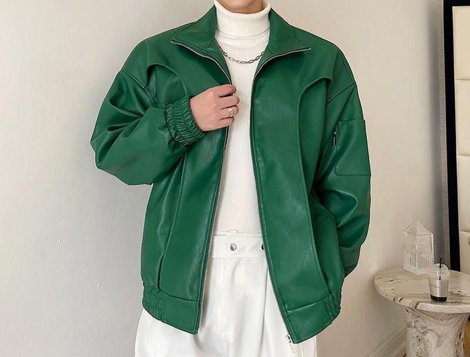 Other PU Leather Green Zip Jacket Size US M / EU 48-50 / 2 - 2 Thumbnail