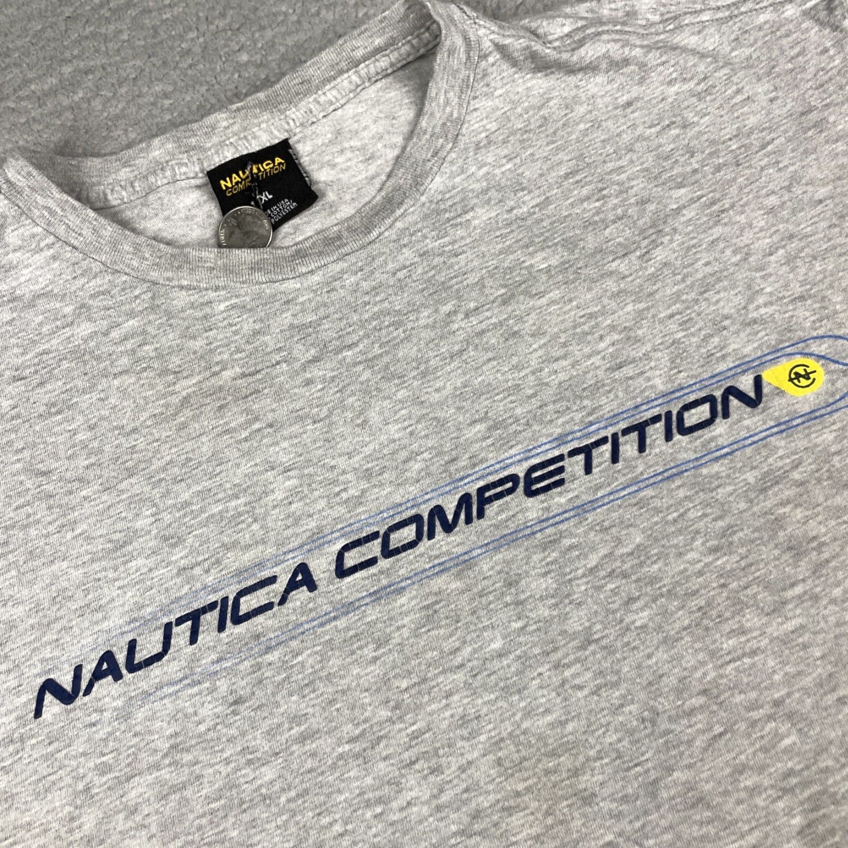 Nautica VINTAGE Nautica Shirt Adult XL Gray USA Spell Out Logo Distressed Vtg* Size US XL / EU 56 / 4 - 3 Thumbnail