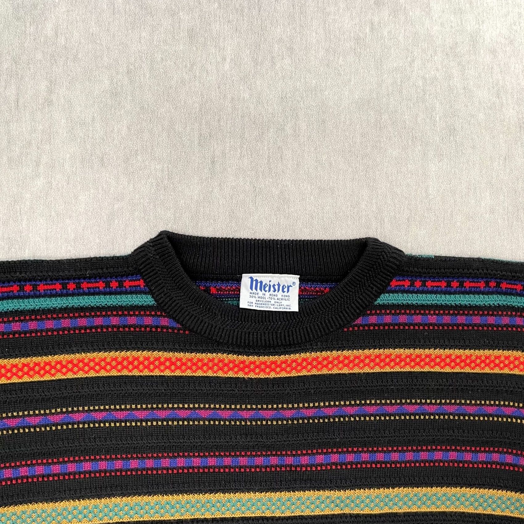 Vintage VINTAGE Meister Sweater Adult Large Wool Blend Geometric Apres Ski Gaper Men 80s Size US L / EU 52-54 / 3 - 3 Thumbnail