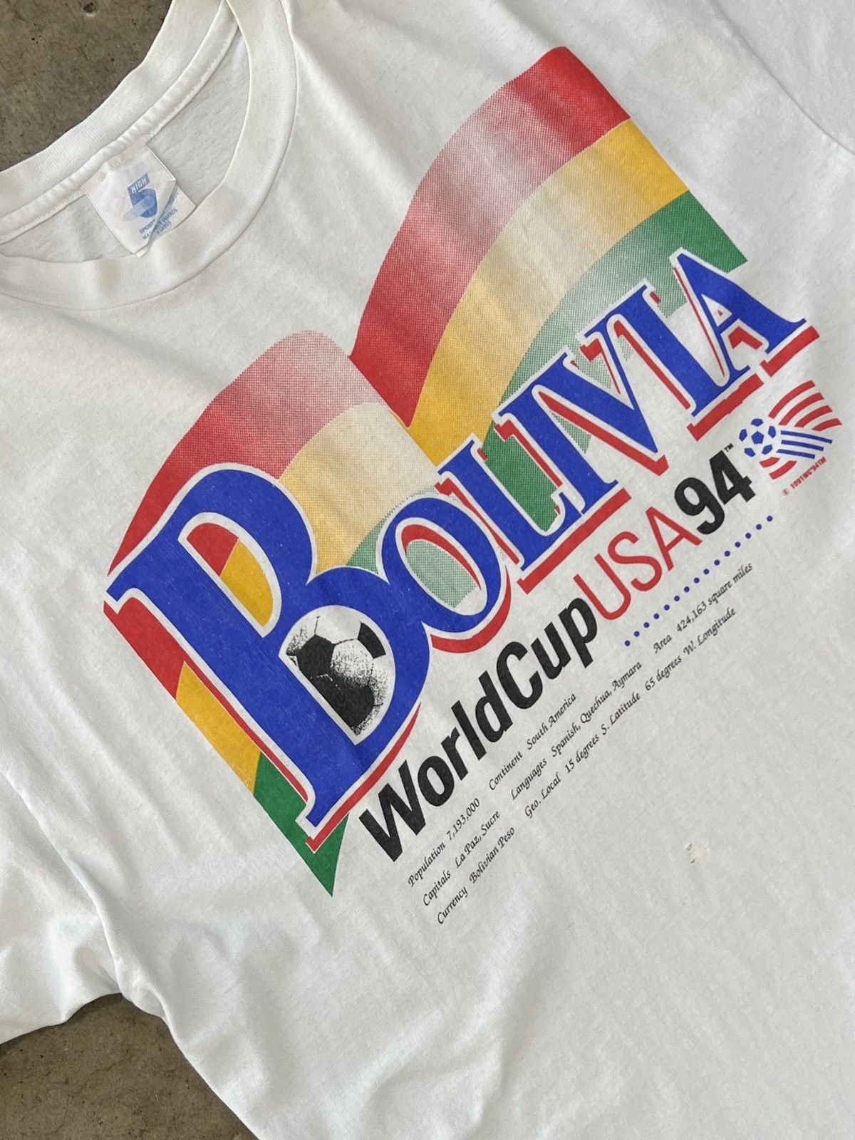 USA Olympics Vintage 1994 World Cup Bolivia Soccer Single Stitch Tee XL Size US XL / EU 56 / 4 - 1 Thumbnail