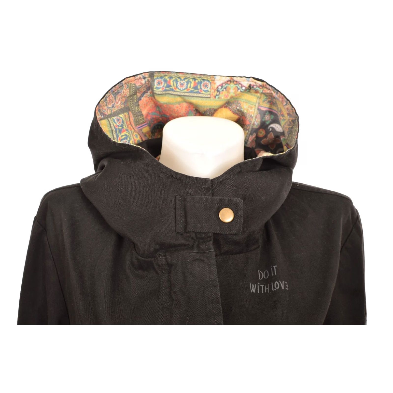 Desigual DDP Desigual Dunia Parka Jacket with Embroidery 20WWEWXA EU 38 Black Womens Size 38 Parka Embroidery Desigual Dunia Parka Jacket Women's 38 Black Size XS / US 0-2 / IT 36-38 - 2 Thumbnail
