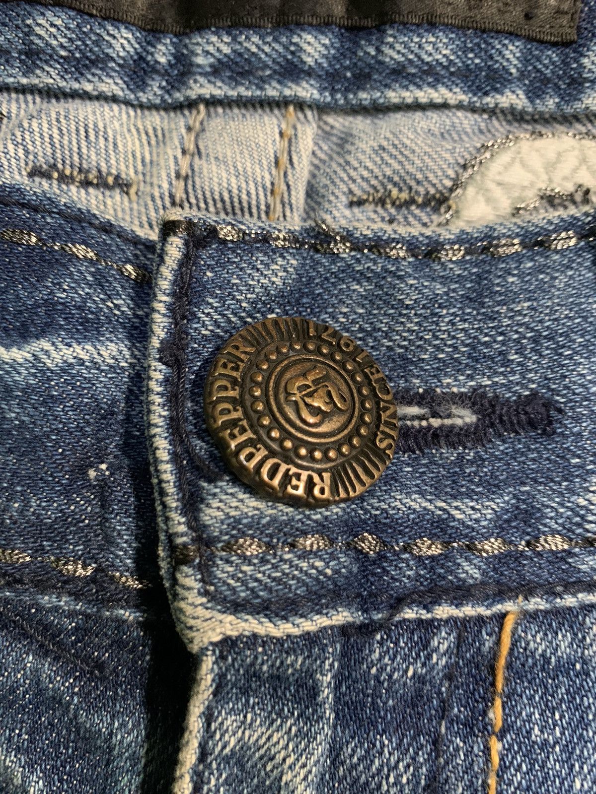 Tornado Mart RED PEPPER PUNK FADED & RUSTY JAPANESE DISTRESSED DENIM Size US 34 / EU 50 - 15 Thumbnail