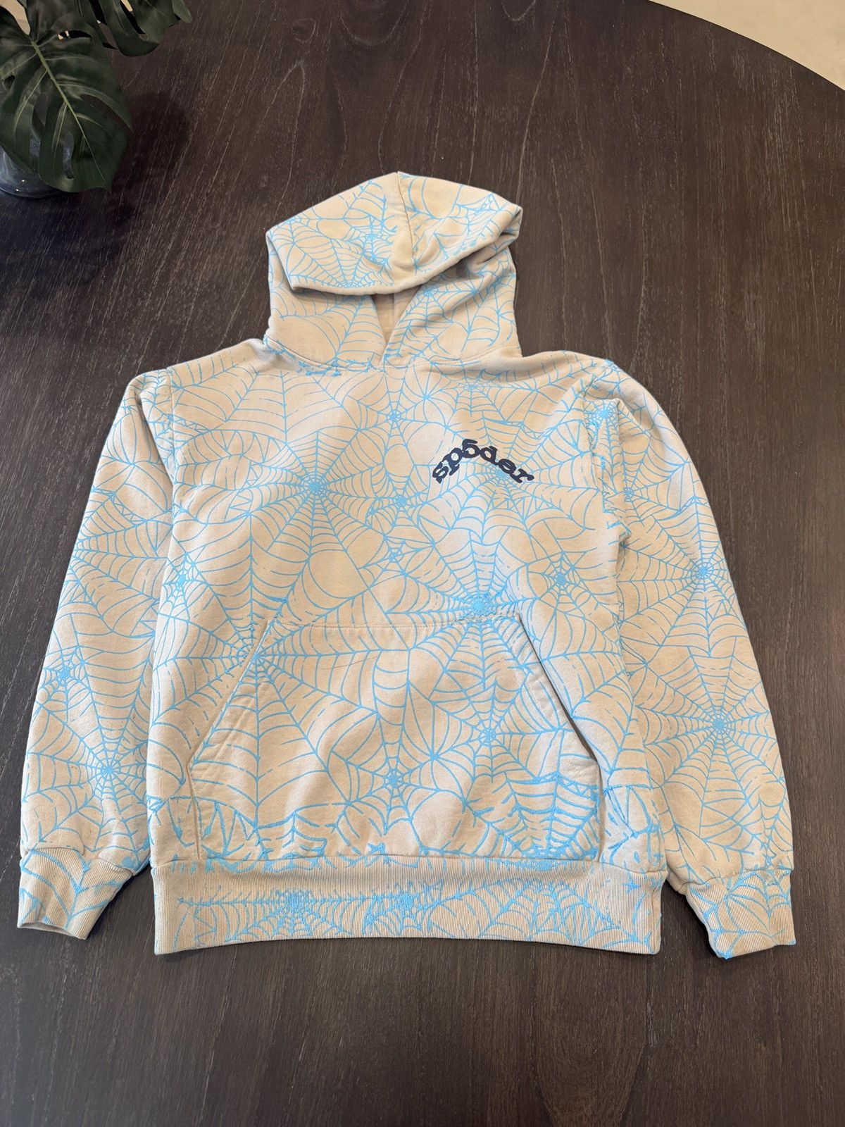 Sp5der Sp5da Blue Web hoodie | Grailed