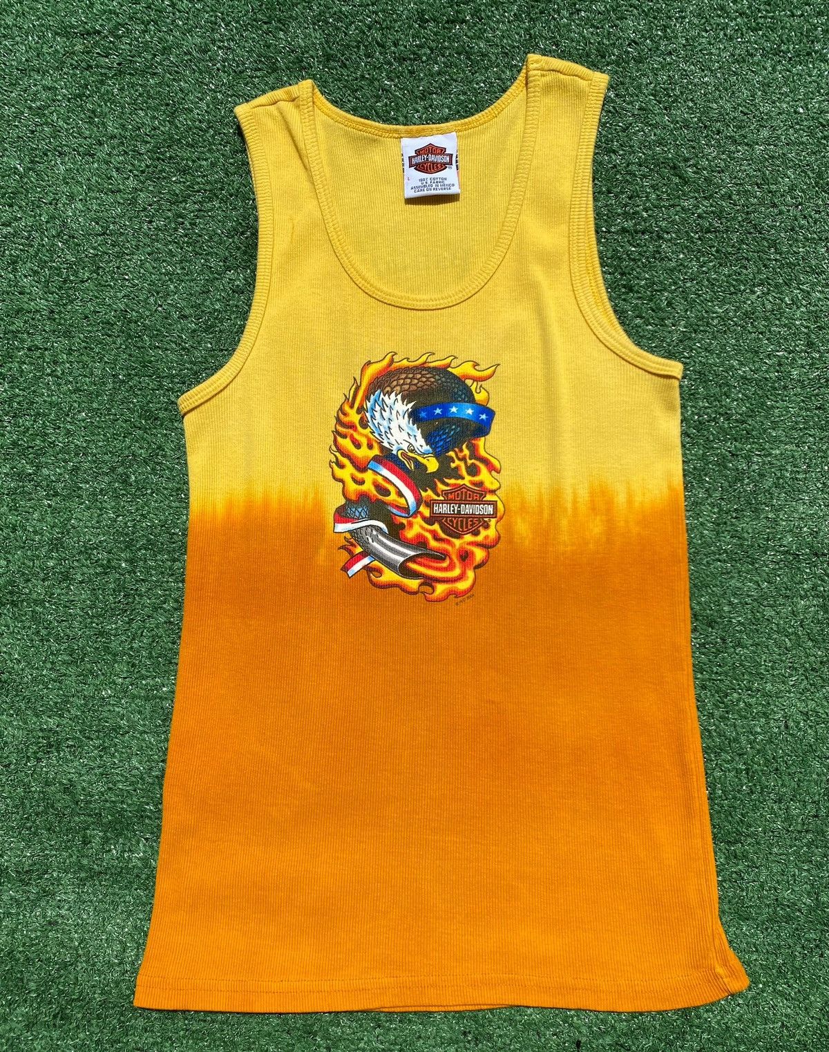 Harley Davidson 2004 Harley Davidson Eagle Flames Ombré Tank Top Small Size S / US 4 / IT 40 - 1 Thumbnail