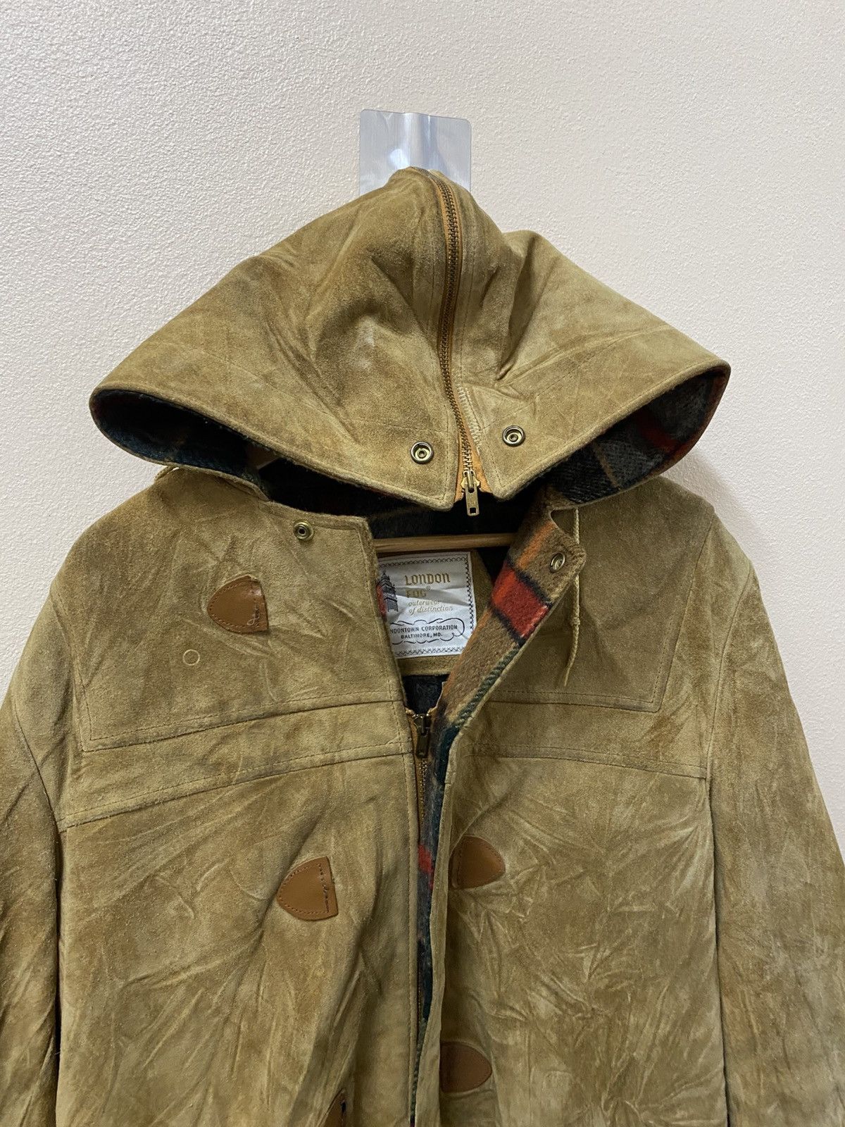 London Fog Vintage 70s London Fog Suede Split-Hood Parka | Talon Zip Size US L / EU 52-54 / 3 - 3 Thumbnail