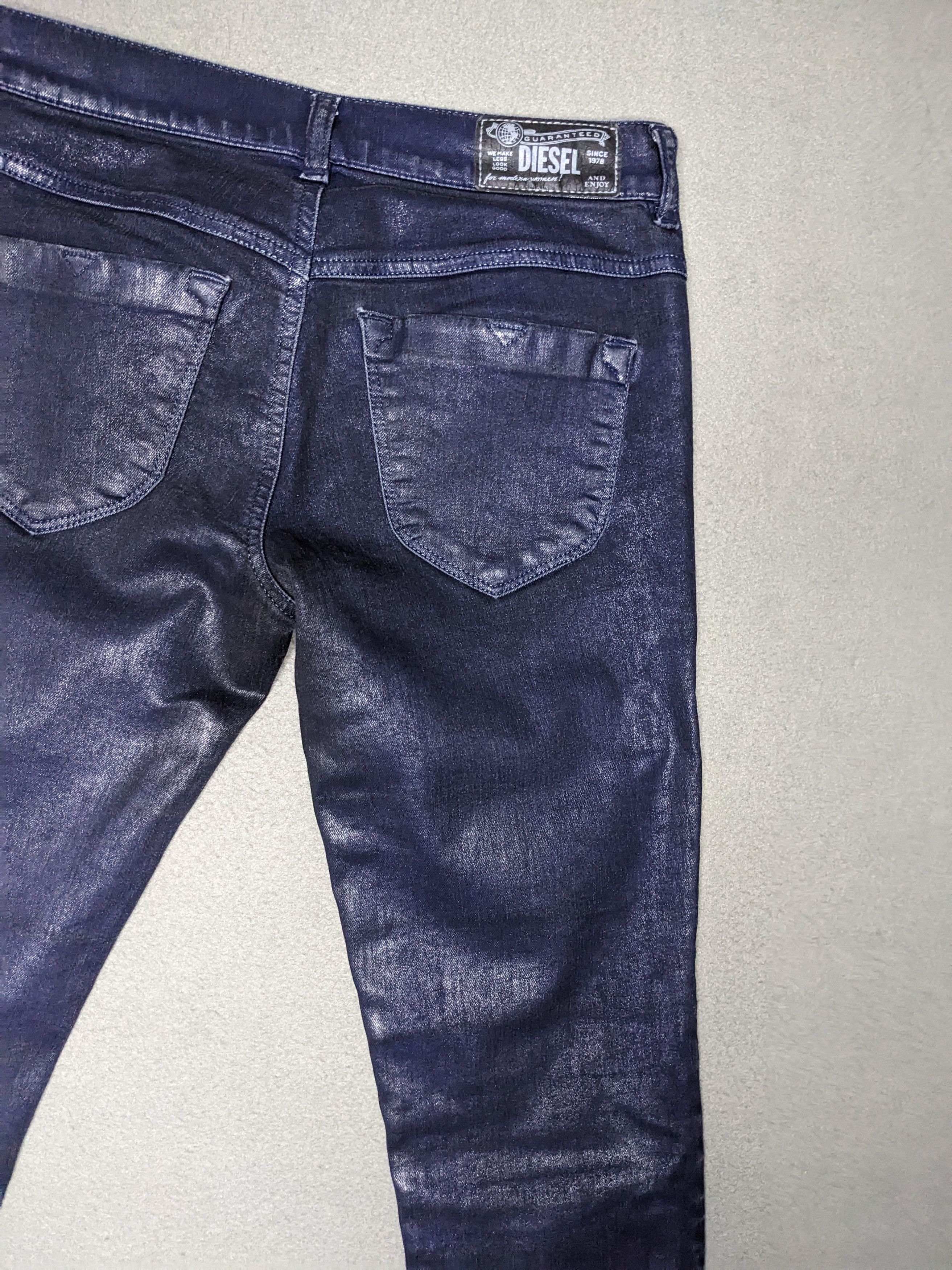 Diesel Diesel Livier SP Jeans Coated Denim 28x33 Skinny Low Rise Size 26" / US 2 / IT 38 - 8 Thumbnail