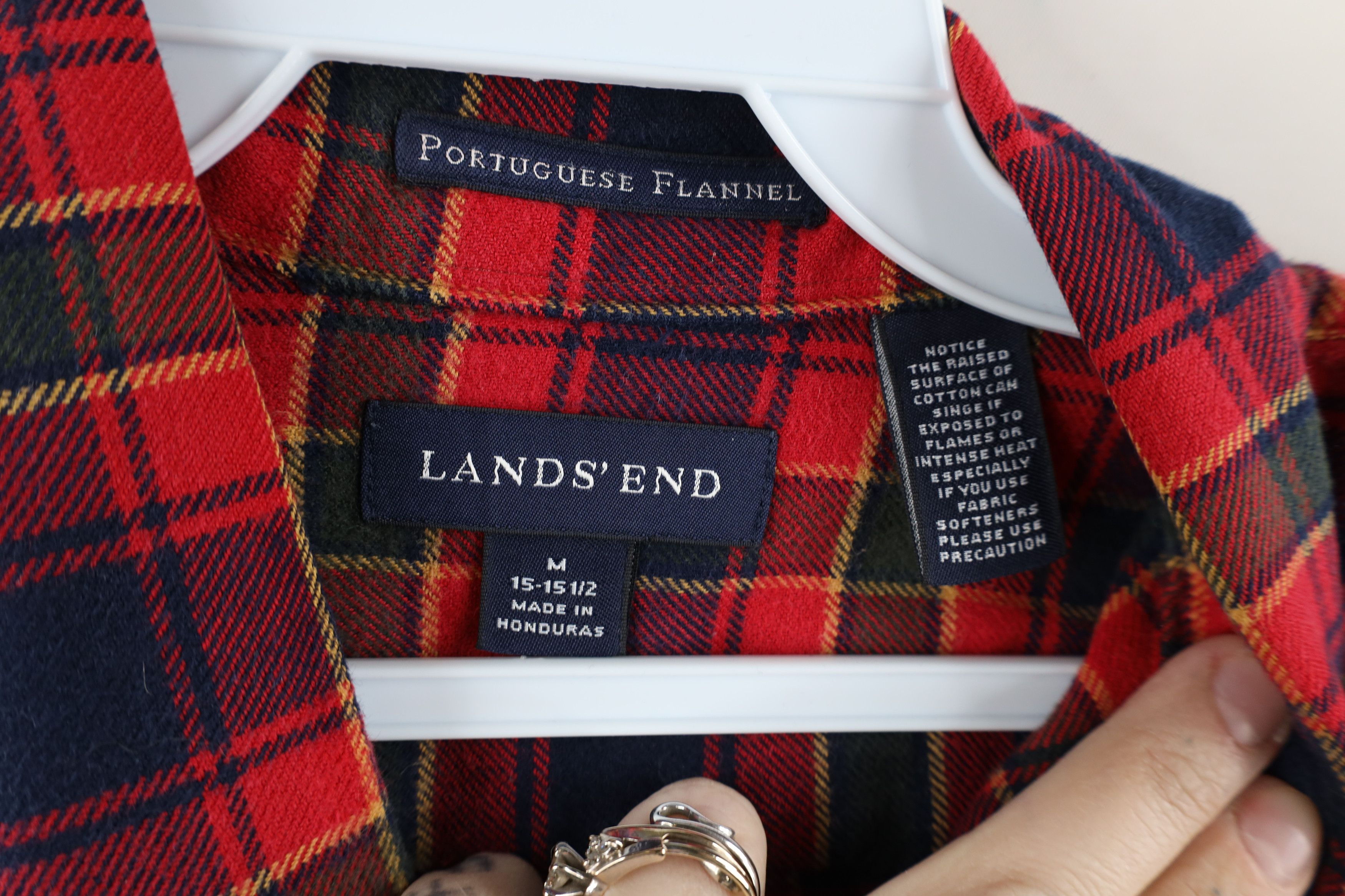 Lands' End × Vintage Vintage Lands End Flannel Collared Button Down Shirt Plaid Size US M / EU 48-50 / 2 - 5 Thumbnail
