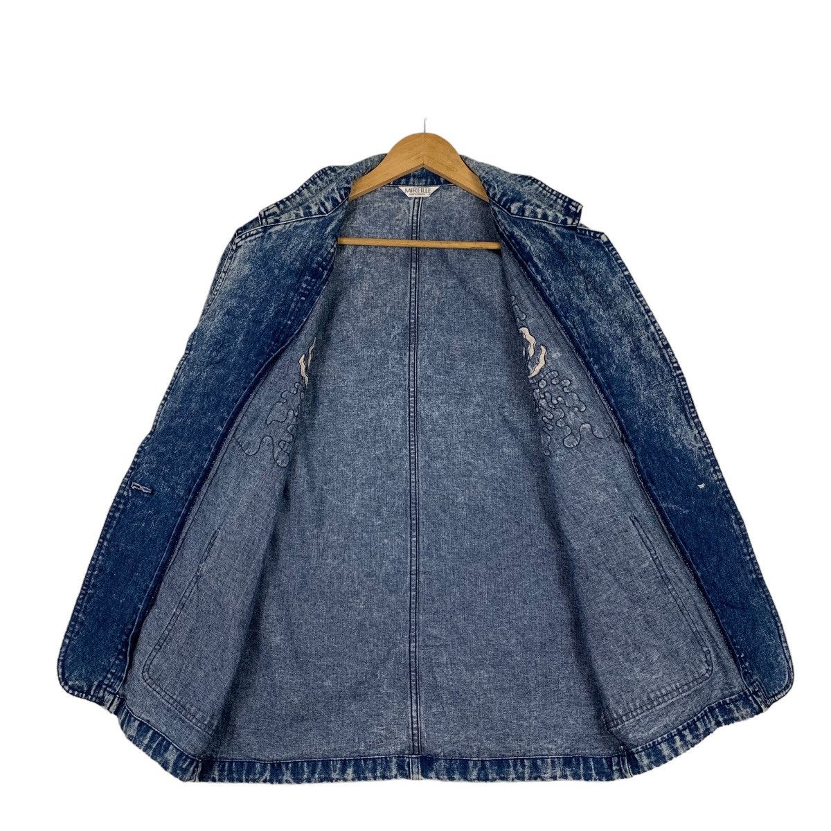 Japanese Brand MIREILLE Embroidery Logo Acid Wash Denim Jacket #1096-C50 Size L / US 10 / IT 46 - 11 Thumbnail