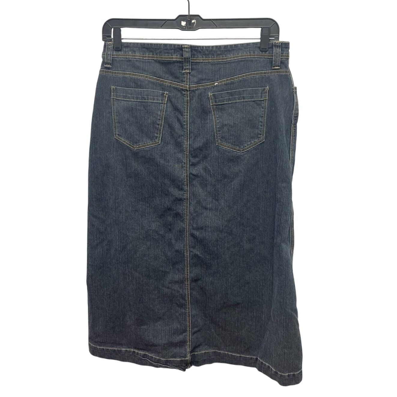 Bill Blass Bill Blass Womens Size 12 Midi A-Line Denim Blue Jean Skirt Size 34" / US 12 / IT 48 - 4 Thumbnail