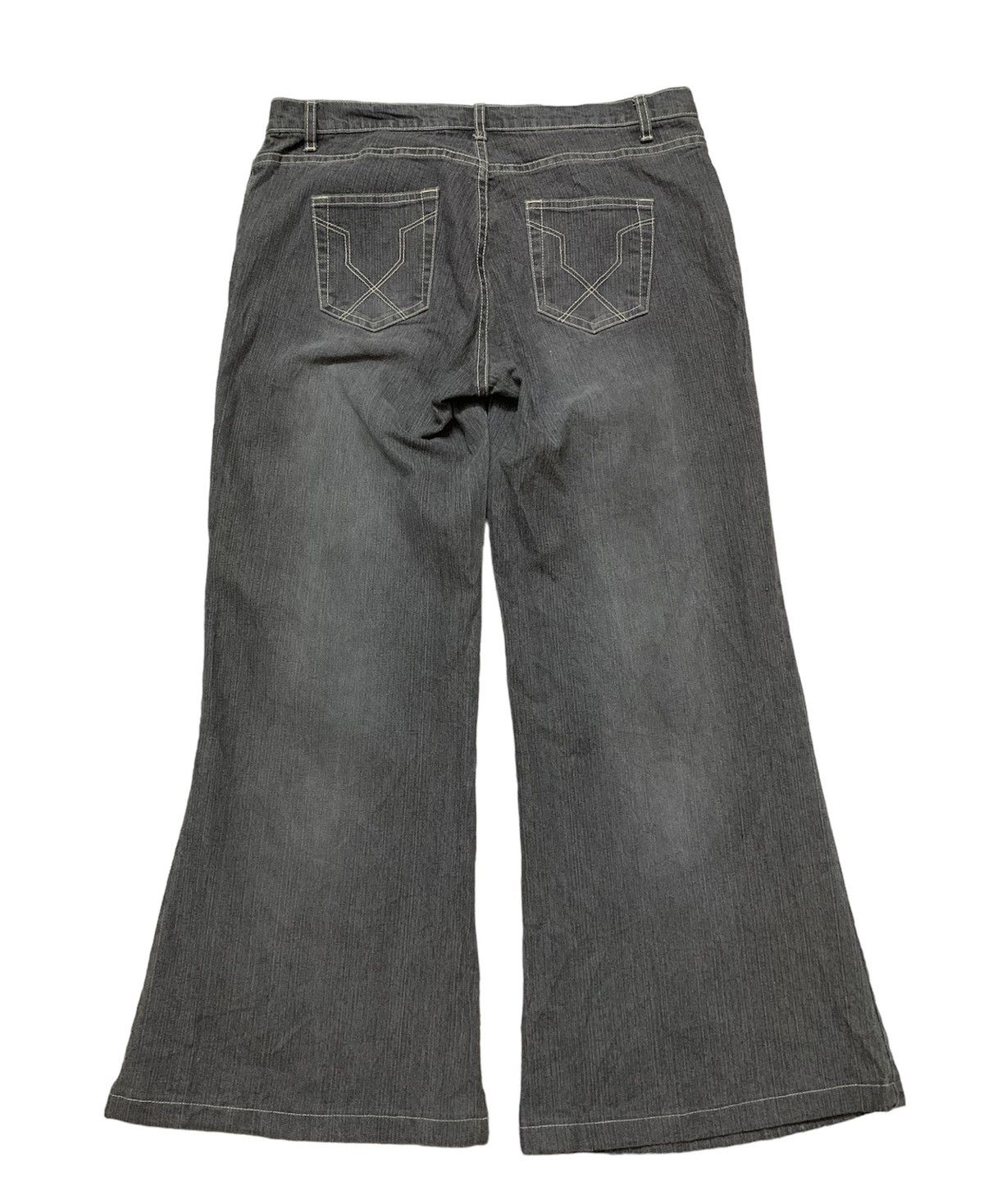 Japanese Brand Flared Japanese Brand Glassons Washed Black Wide Flare Baggy Size US 34 / EU 50 - 2 Thumbnail