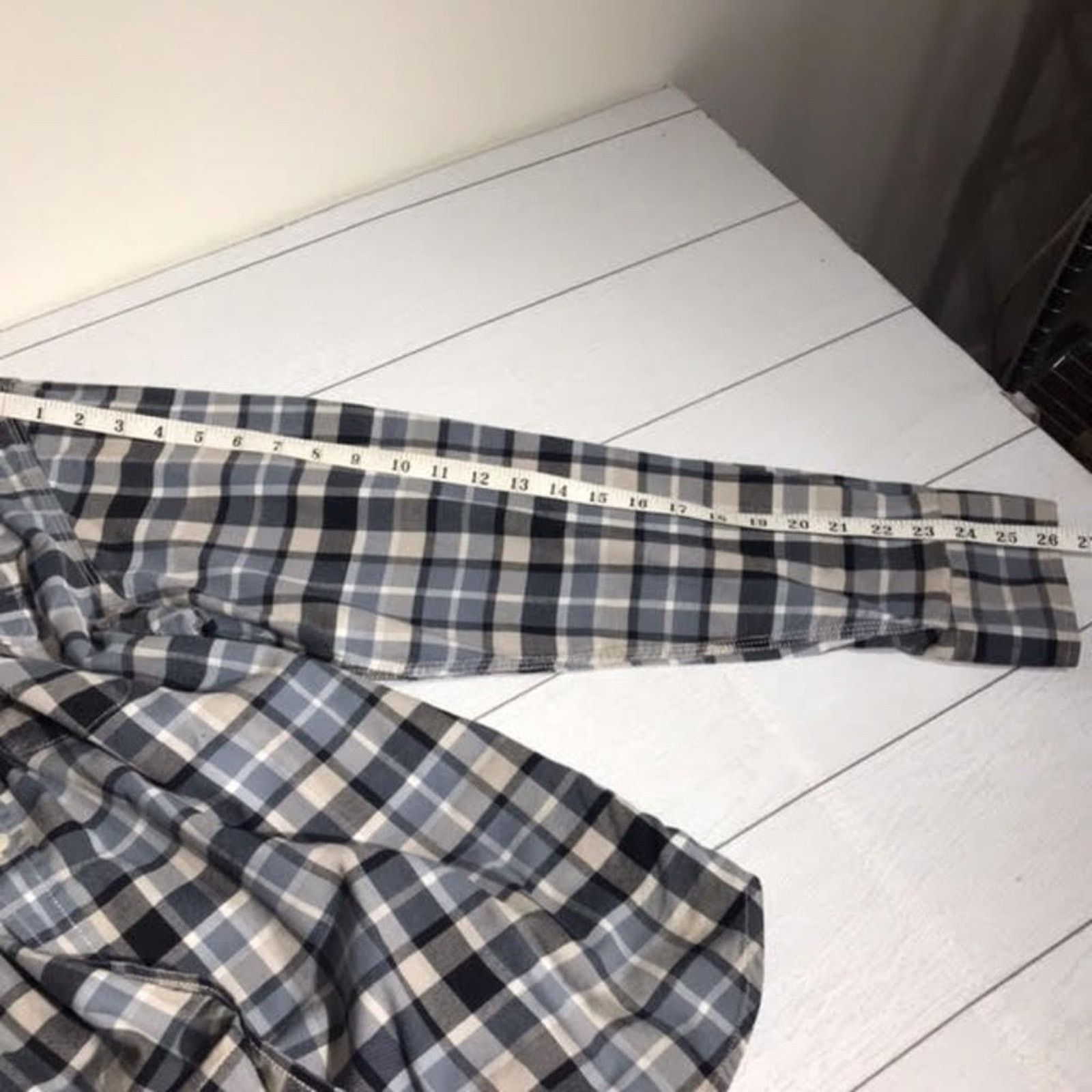 French Connection French Connection Gray Blue Plaid Button Down Shirt XXL Size US XXL / EU 58 / 5 - 6 Thumbnail