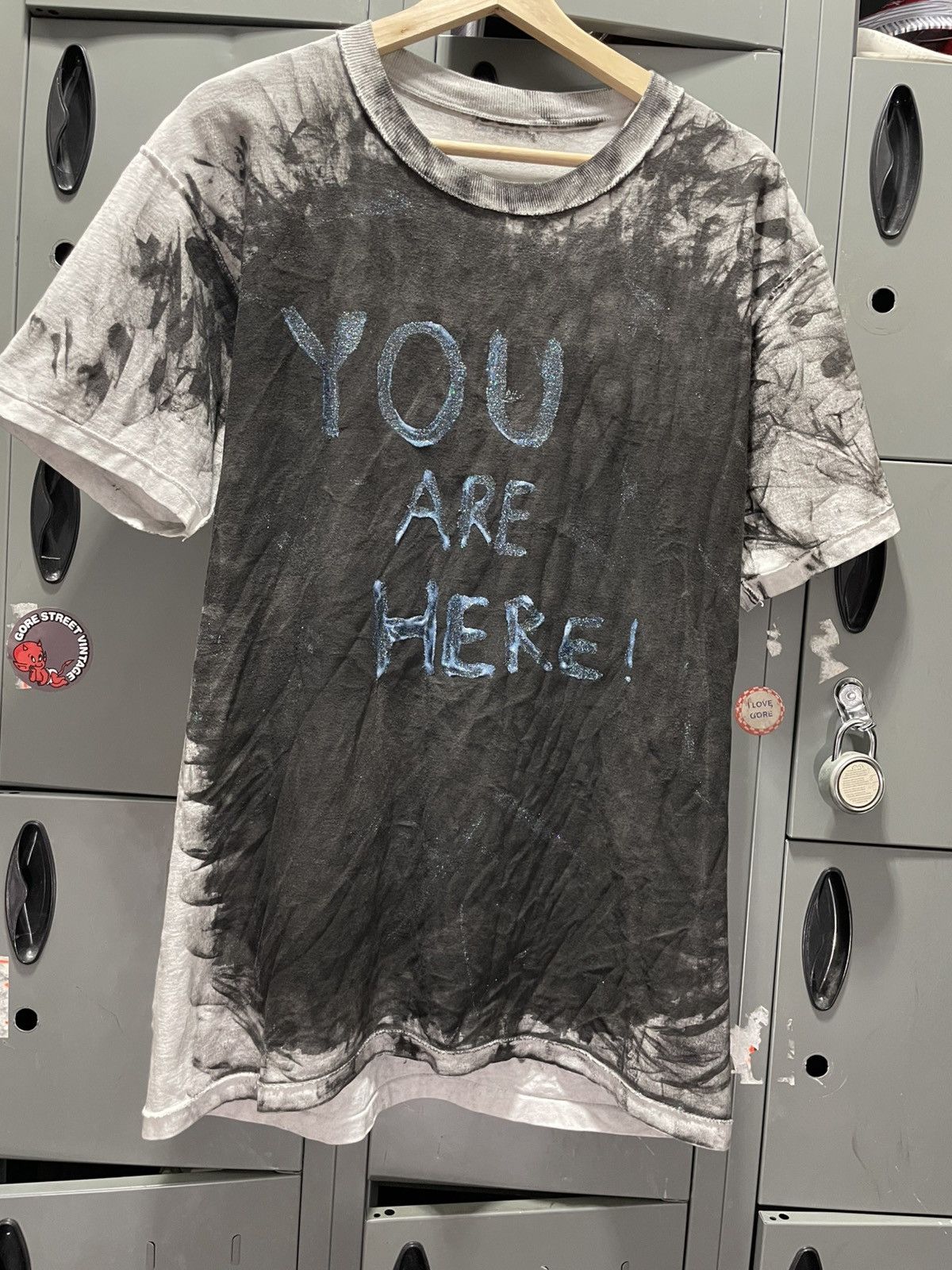 Vintage You Are Here! Oneita power 50/50 90s inside out ink bomb | Grailed