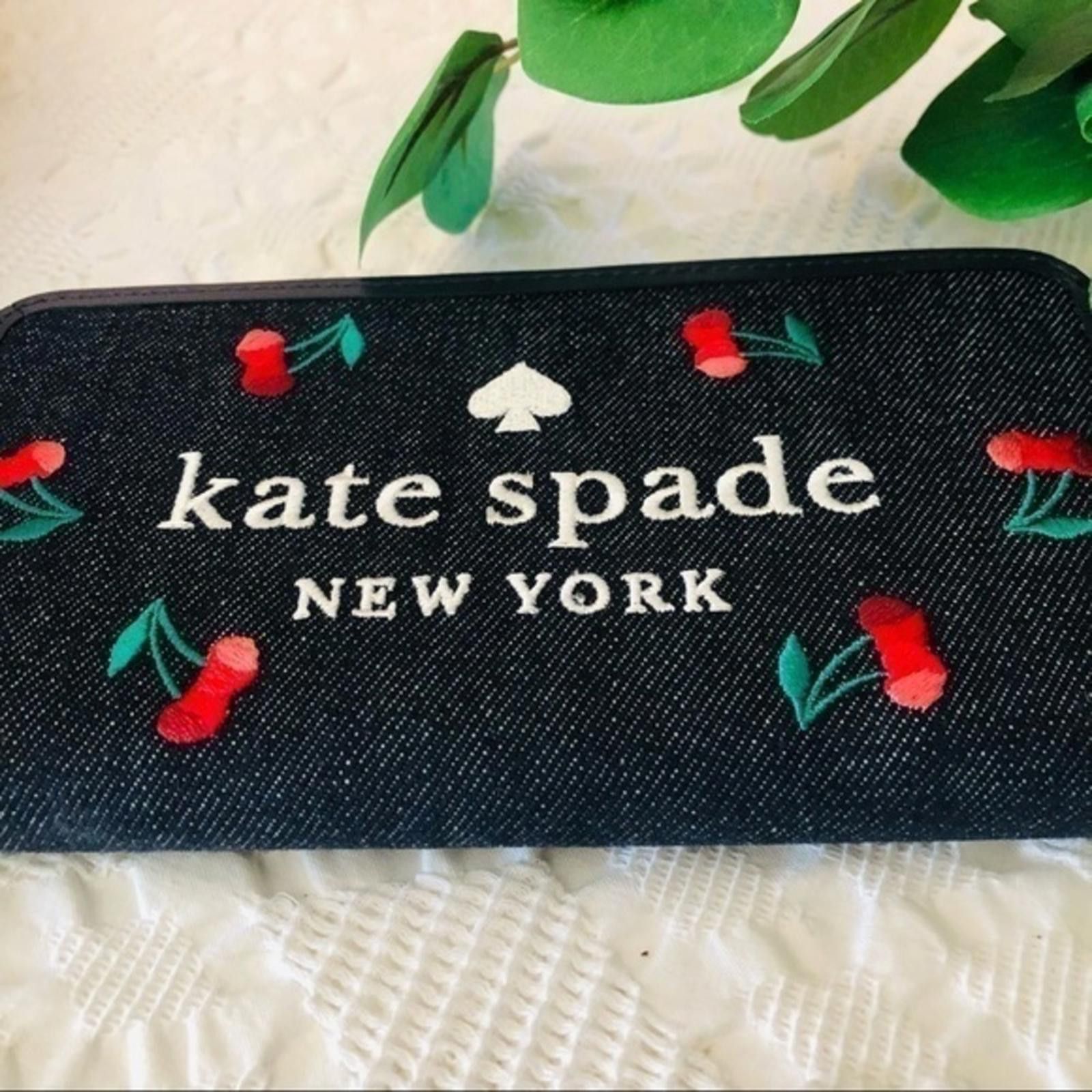 Kate Spade Kate Spade Logo Cherry Denim Wallet Size ONE SIZE - 3 Thumbnail
