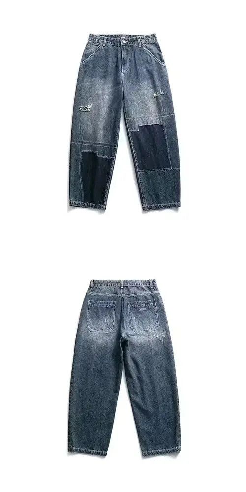 Other 20SS Simple Blue Japan Blue Patchwork Jeans Size US 32 / EU 48 - 4 Thumbnail