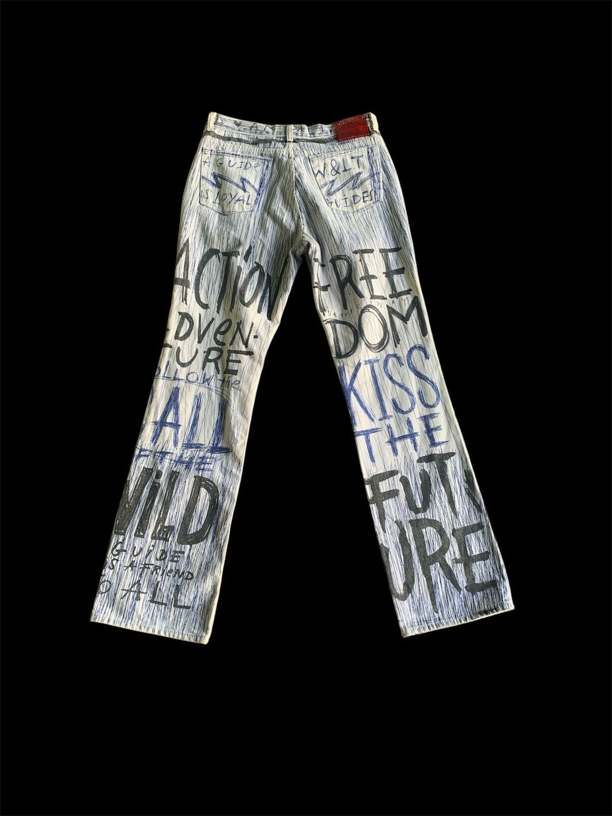 Vintage Vintage Walter Van Beirendonck 90s graffiti Jeans Size US 31 - 2 Thumbnail