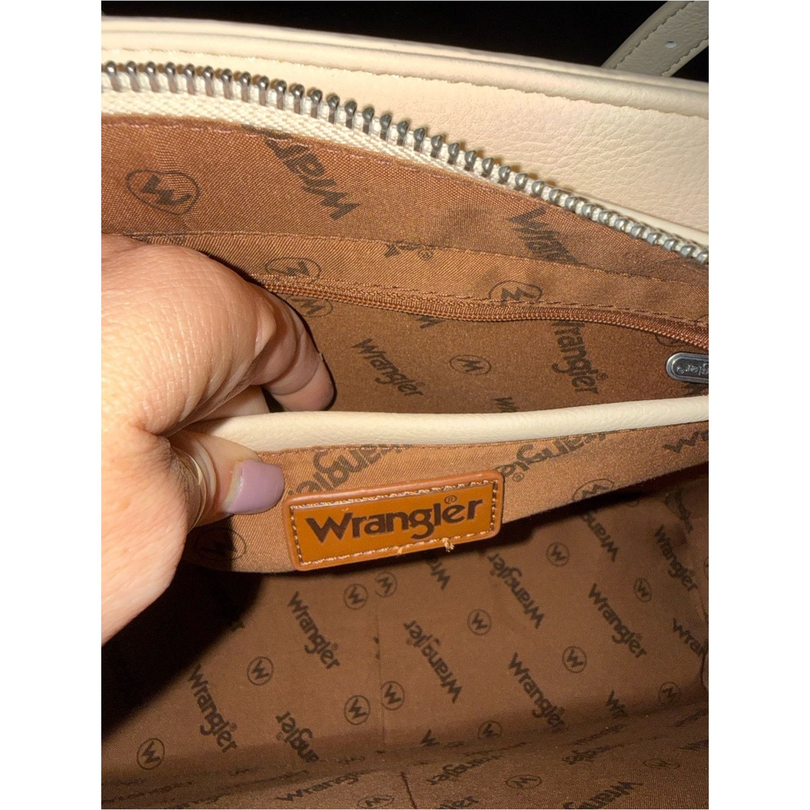 Wrangler Wrangler Beige Aztec Tote Bag WRANGLER LEATHER PATCH POCKET Size ONE SIZE - 9 Thumbnail