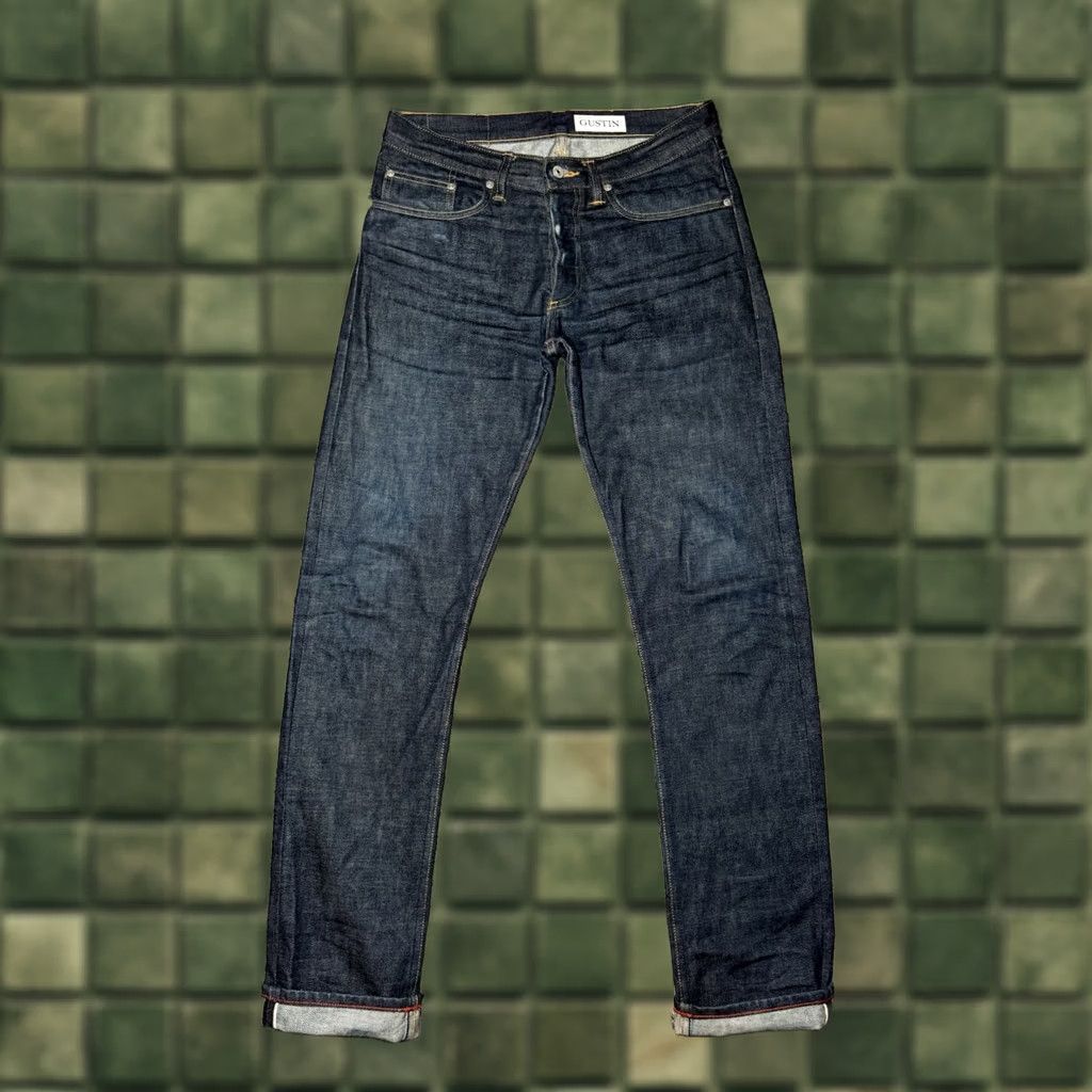 Gustin GUSTIN Jeans 32x34.5 Dark Blue #75 Japanese Selvedge Denim Slim 116699 Mens Regular Blue Size US 32 / EU 48 - 1 Thumbnail