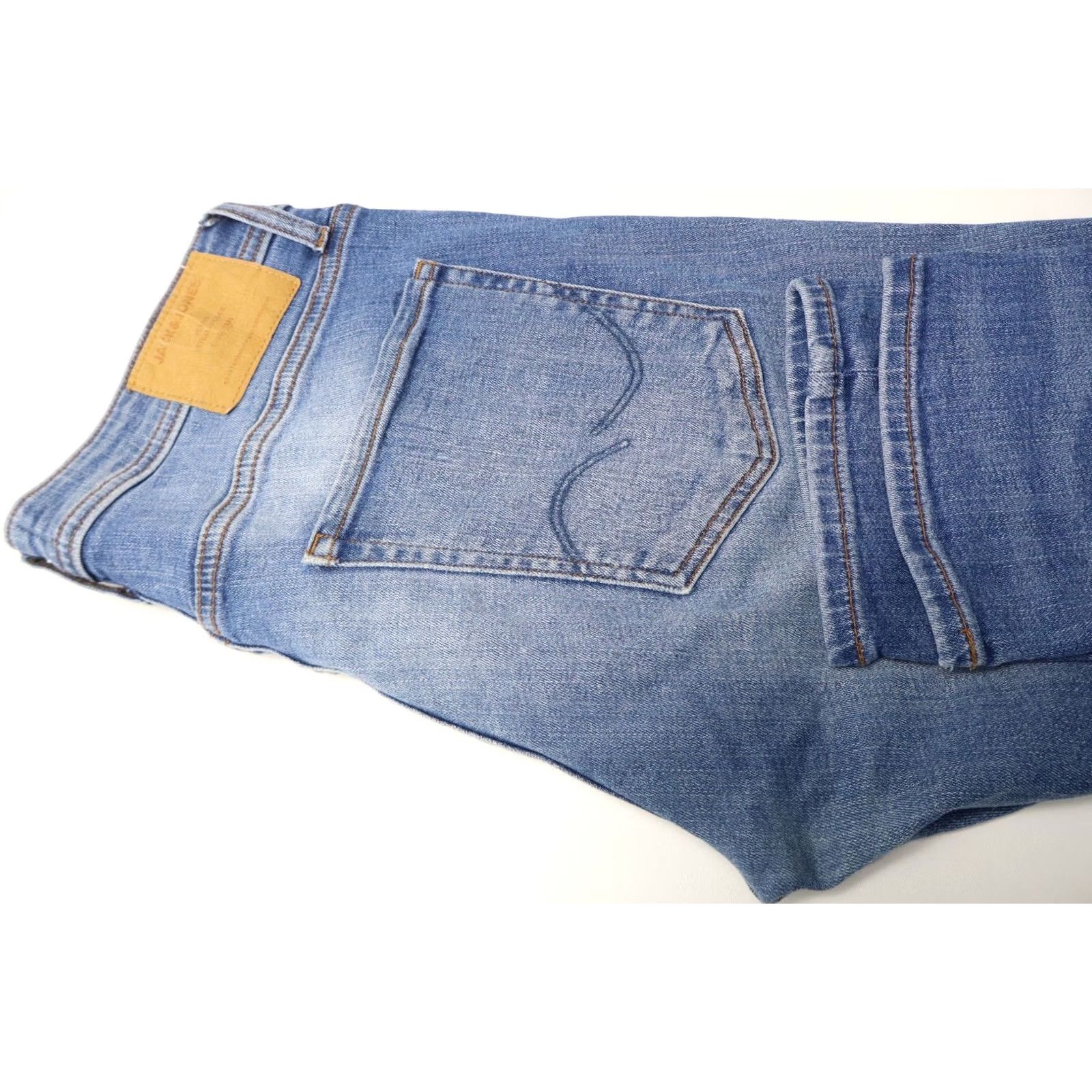 Jack & Jones JACK & JONES Slim Straight/Tim Jeans Men's W32/L32 Blue Faded Whiskers Stretched Jeans Mens Slim Straight Blue 32x32 Faded Whiskers Stretched Size US 32 / EU 48 - 5 Thumbnail