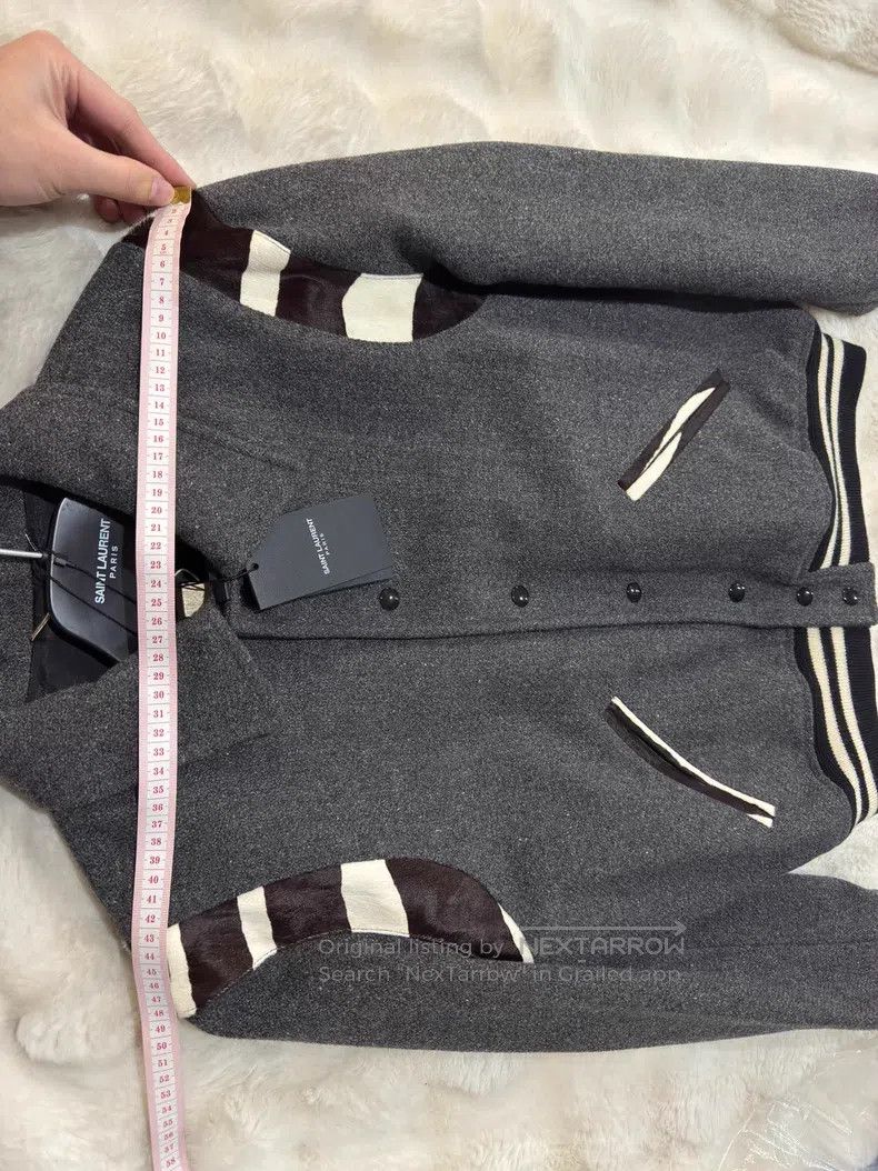 Saint Laurent Paris Saint Laurent Paris Gray Zebra Print Men's Baseball Jacket Size US M / EU 48-50 / 2 - 7 Thumbnail