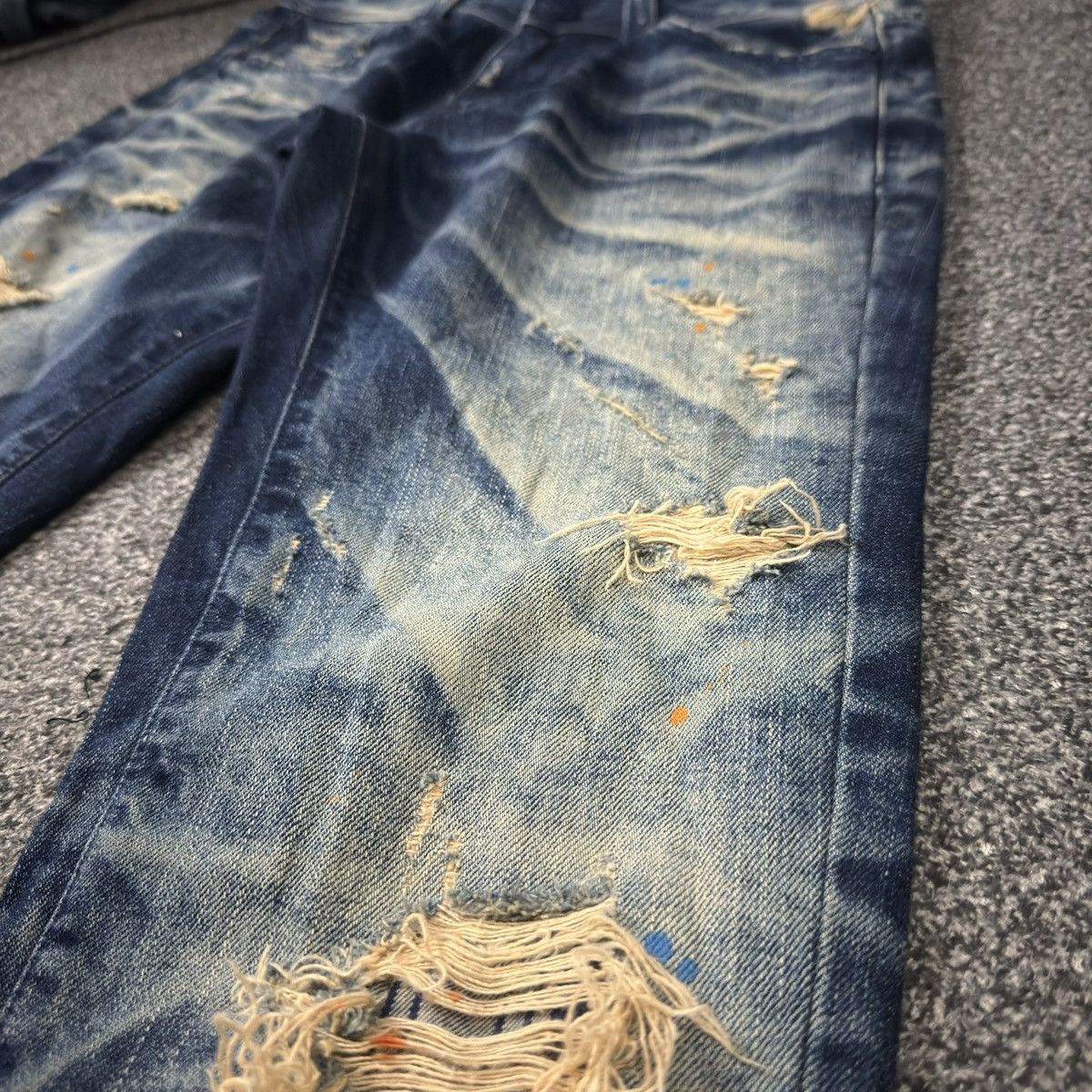 Black Label Distressed Black Label Paint Destroy Denim Jeans Amiri Style Size US 30 / EU 46 - 6 Thumbnail