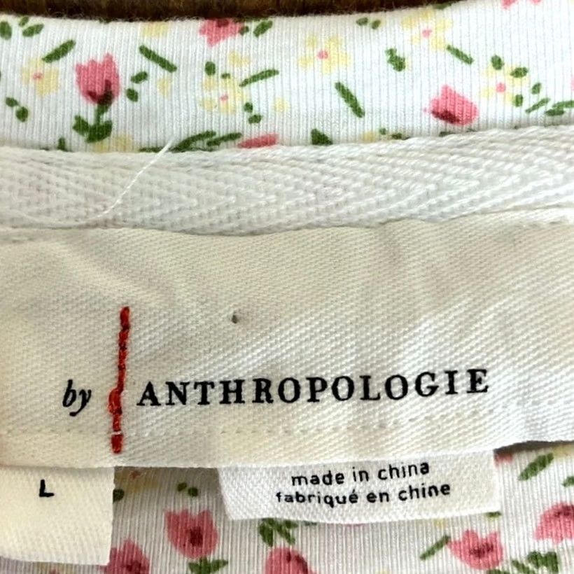 Anthropologie Anthropologie Womens Blouse White Floral Allaire Ruffled Puffed Long Sleeve L Size L / US 10 / IT 46 - 6 Thumbnail