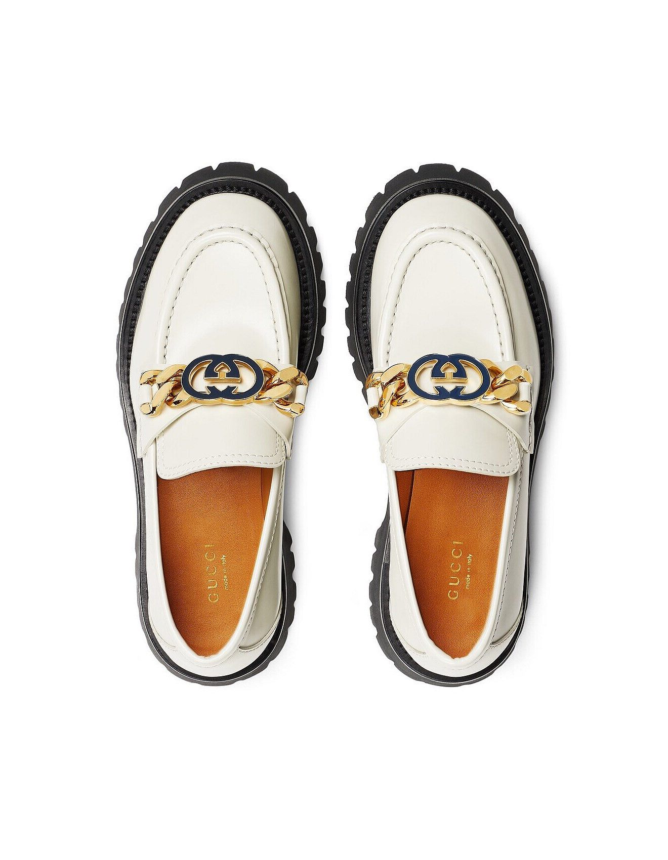 Gucci o1s1wg110125 Lug Sole Loafers in White Size US 8.5 / IT 38.5 - 3 Thumbnail