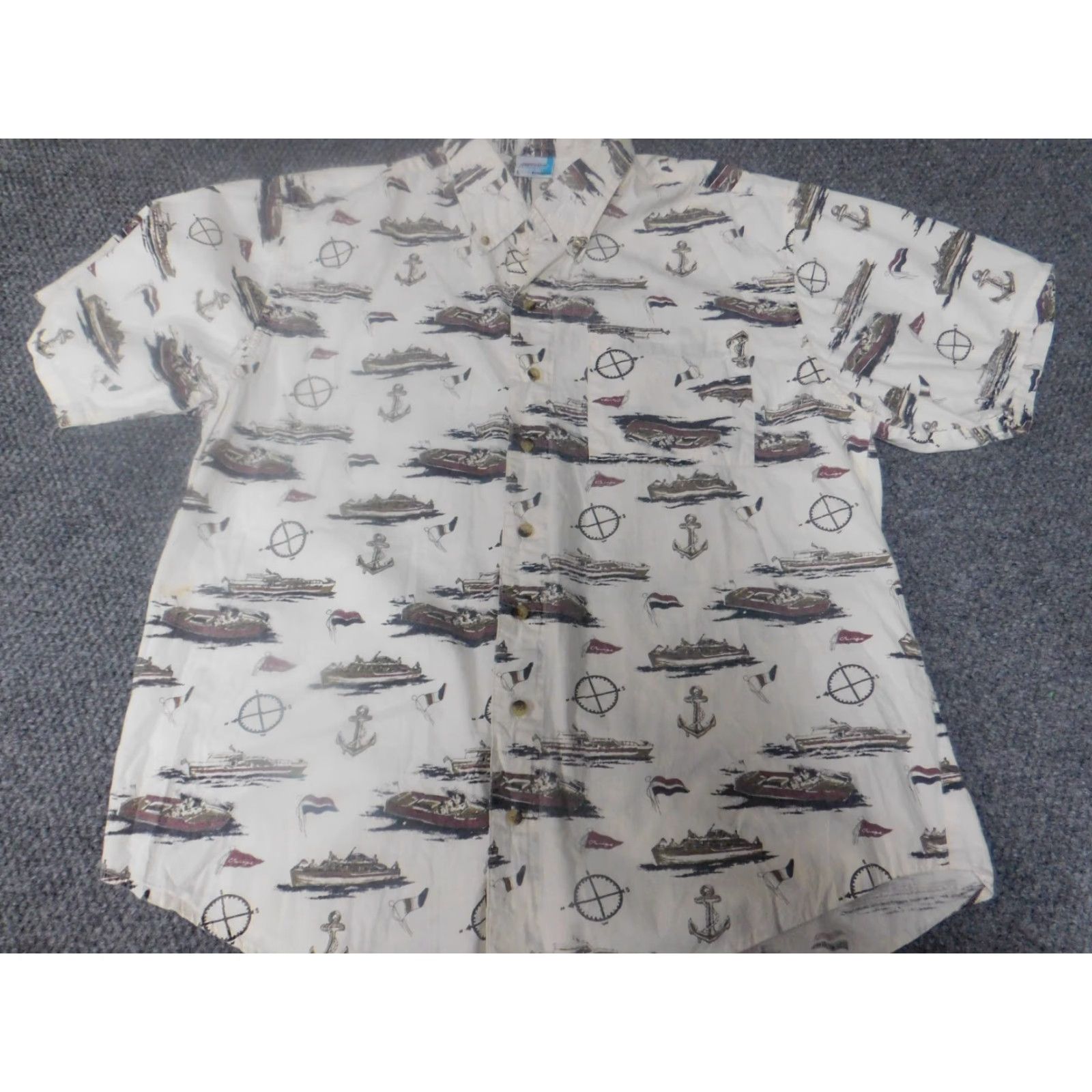Vintage Forefront Shirt Button-Up Mens Large Beige Plaid Knit Cotton Short Sleeve Collared Button Down Logo Vintage No Size US L / EU 52-54 / 3 - 4 Thumbnail