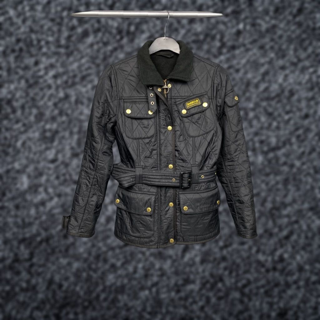 Barbour VINTAGE Barbour International Womens Polarquilt Quilted Jacket S Black Barbour International Quilted Womens S Jacket Mens Womens Girls Size S / US 4 / IT 40 - 1 Thumbnail