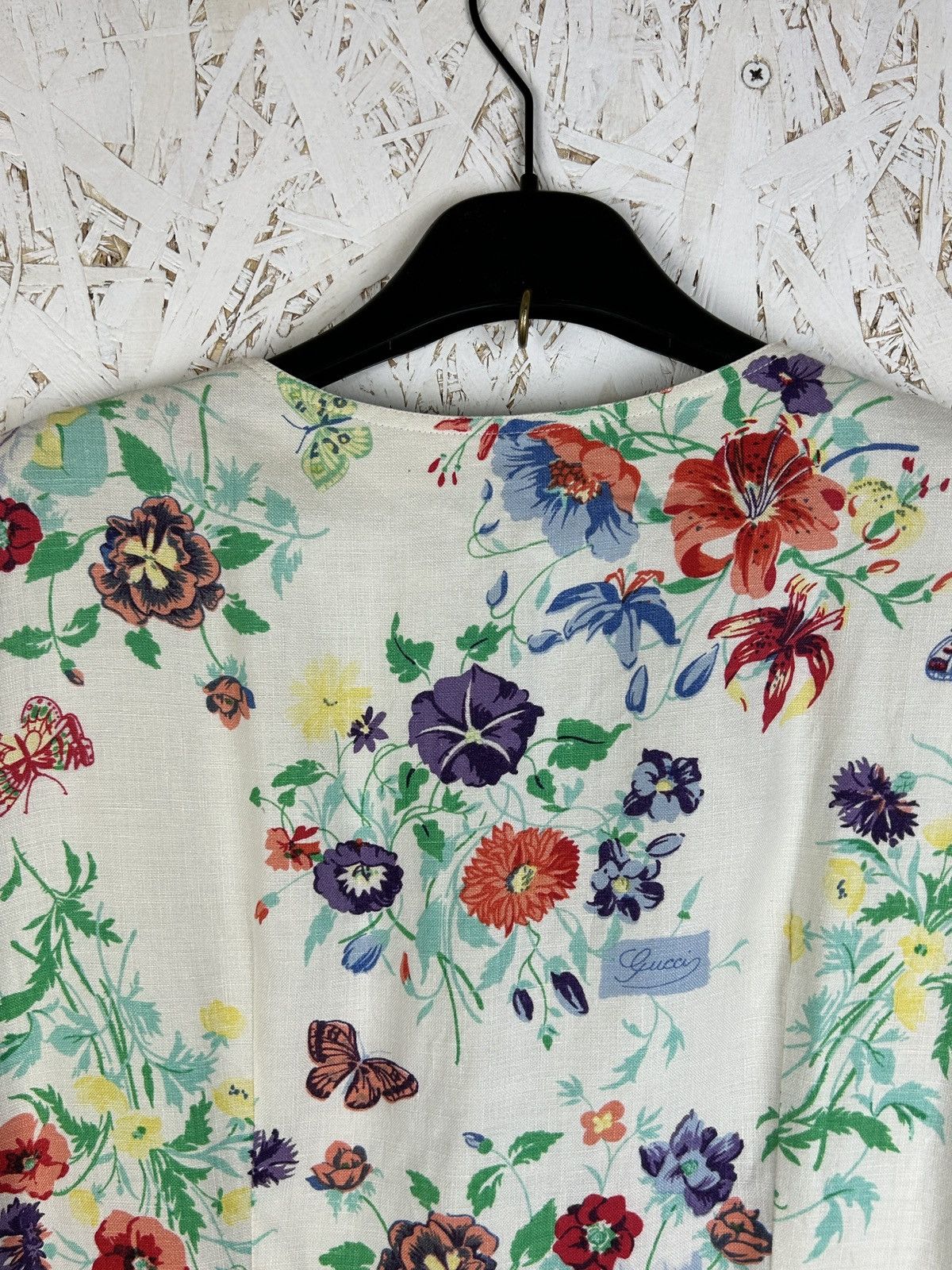 Gucci Vintage Gucci Linen Floral Print Wrap Dress 44 Size M / US 6-8 / IT 42-44 - 8 Thumbnail
