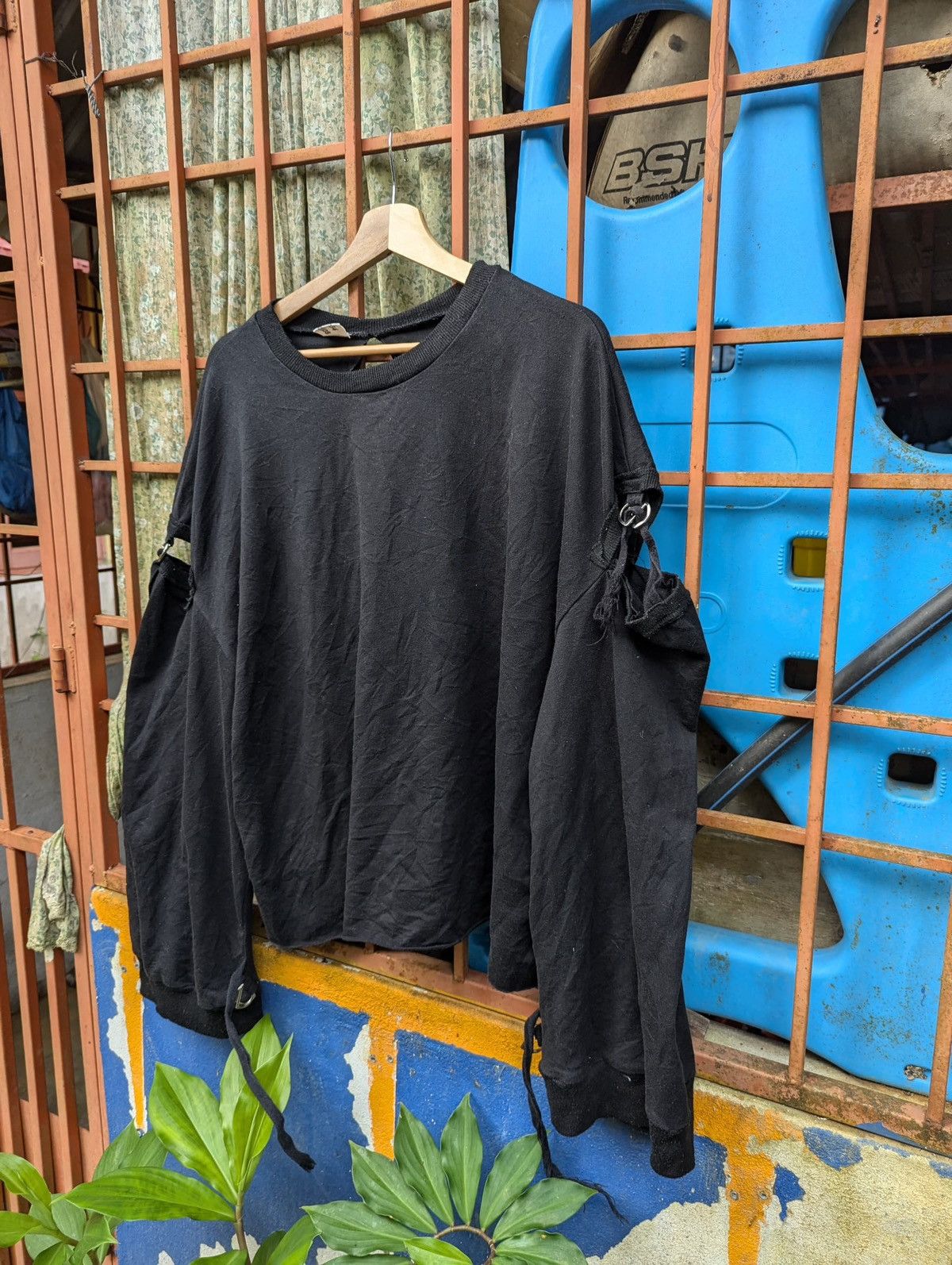 Japanese Brand Punk Rare Design Black Ripped pullover Kim34 Studios Size L / US 10 / IT 46 - 6 Thumbnail
