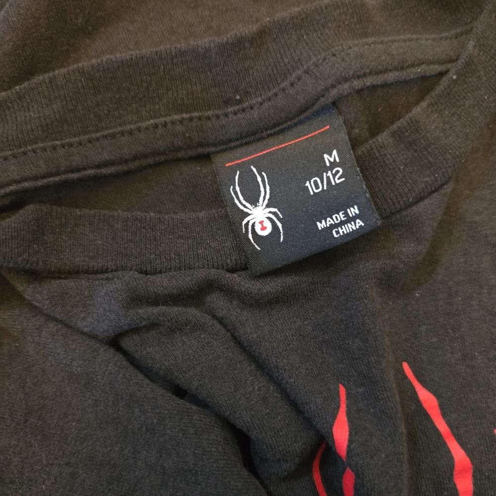 Spyder Black Red Spyder Short Sleeve Size M / US 6-8 / IT 42-44 - 3 Thumbnail