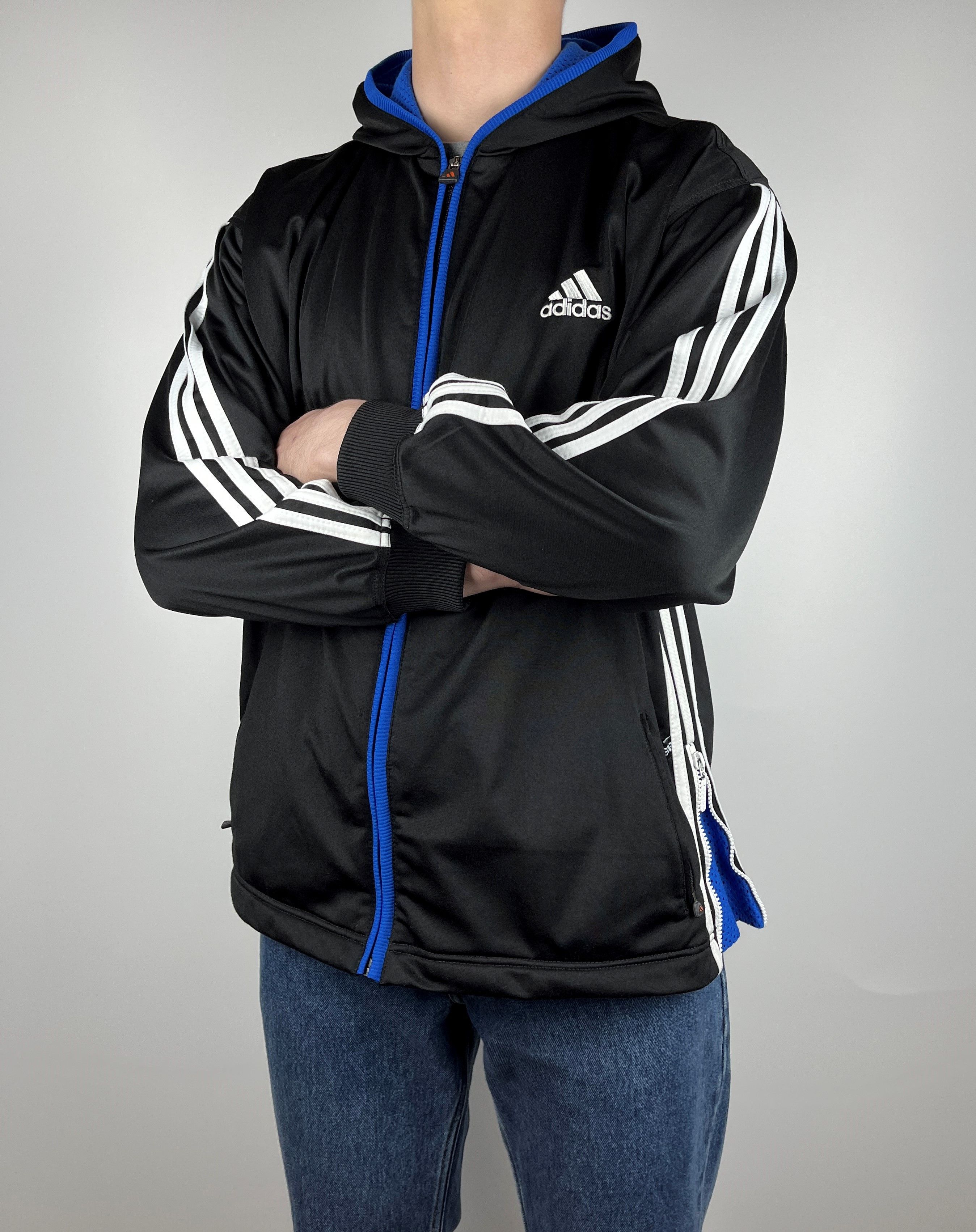 Adidas 90's Adidas Big Logo Back Vintage Full Zip Hoodie Size US L / EU 52-54 / 3 - 11 Thumbnail