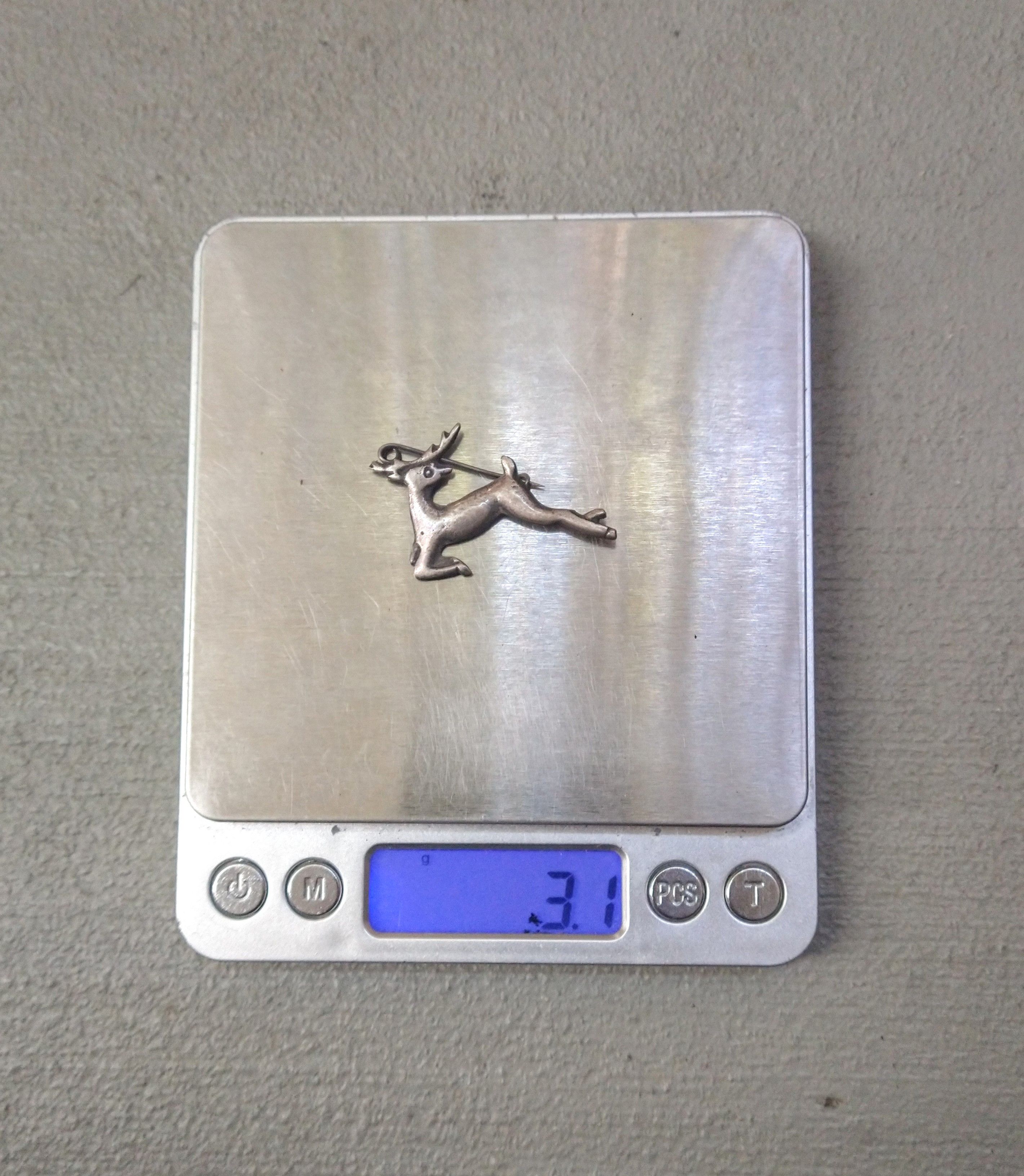Jewelry × Vintage Vintage Sterling Silver Pin Brooch Deer Elk Reindeer Mexico Size ONE SIZE - 11 Thumbnail