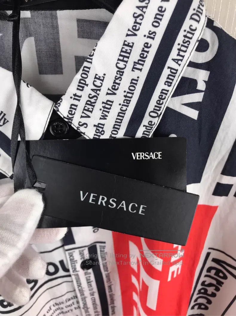 Versace Versace Letter logo shirt Size US XXS / EU 40 - 4 Thumbnail