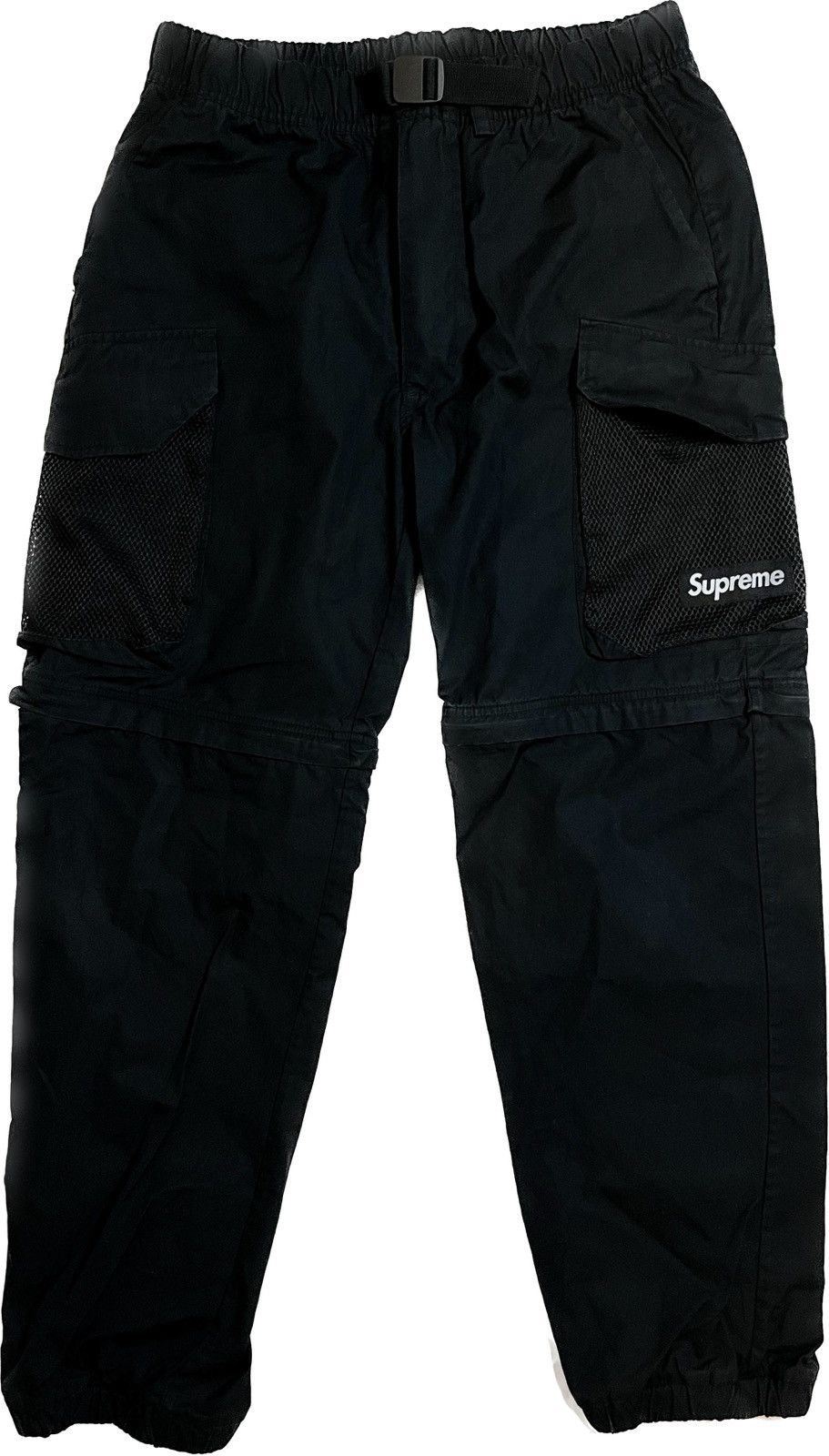 image of Supreme Mesh Pocket Belted 2 In 1 Convertible Cargo Pant in Black, Men's (Size 30)