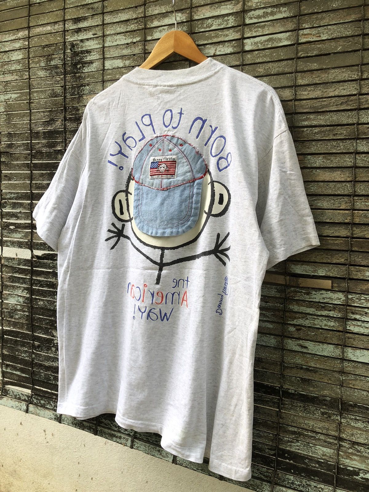 Vintage Vintage 90s Danny First Mirror Cap Jeans Design Tee Size US XL / EU 56 / 4 - 16 Thumbnail