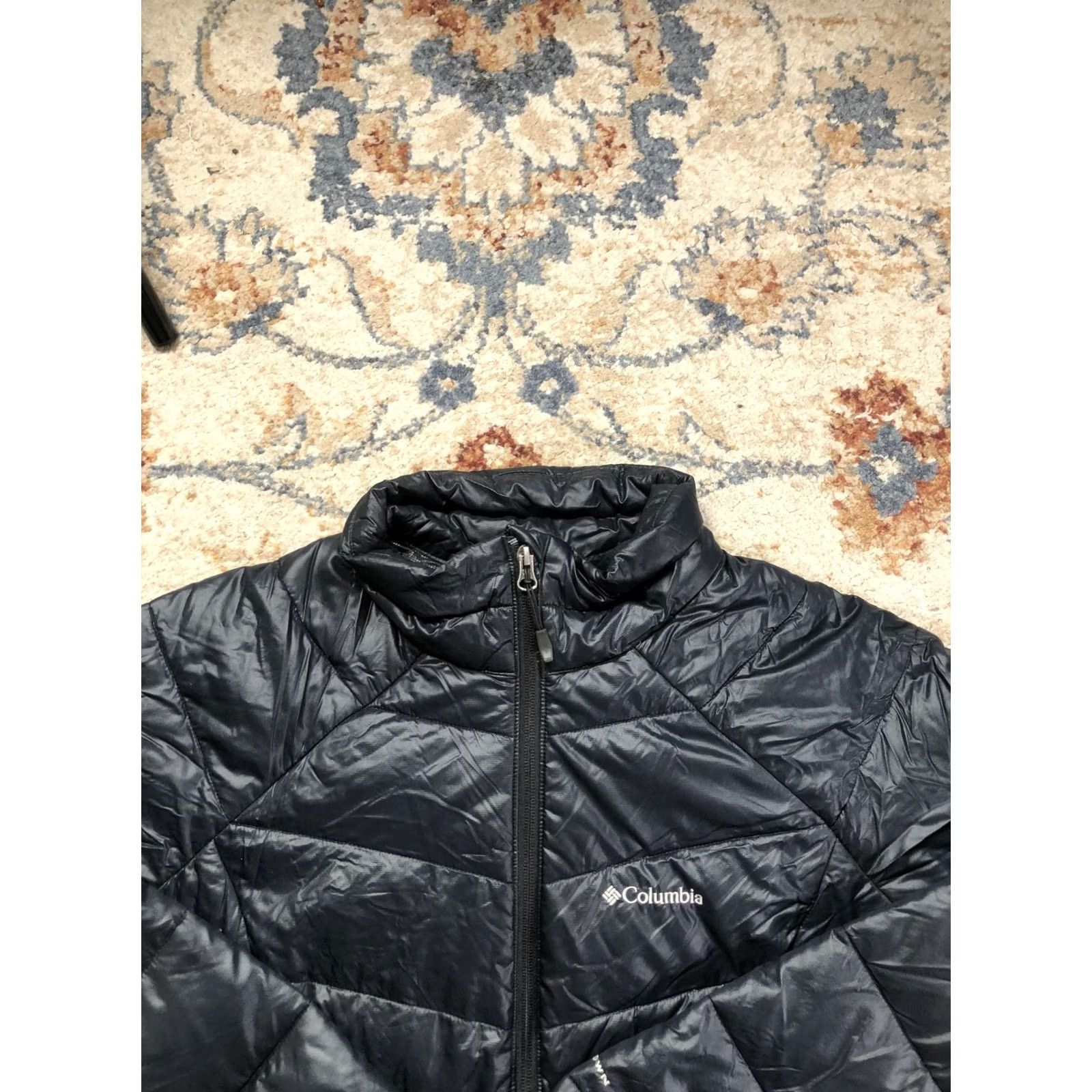 Vintage Columbia Jacket Womens 1X Black Omni-Heat Quilted Puffer Full Zip Outdoor Warm Autumn Winter Short Length Casual Travel Size XL / US 12-14 / IT 48-50 - 2 Thumbnail