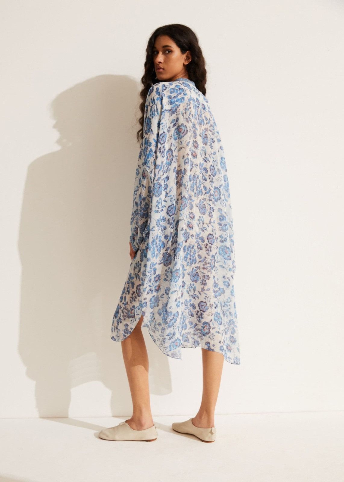 Loro Piana o1srvl11e0824 Mila Flower Midi Dress in Multicolor Size XL / US 12-14 / IT 48-50 - 4 Thumbnail