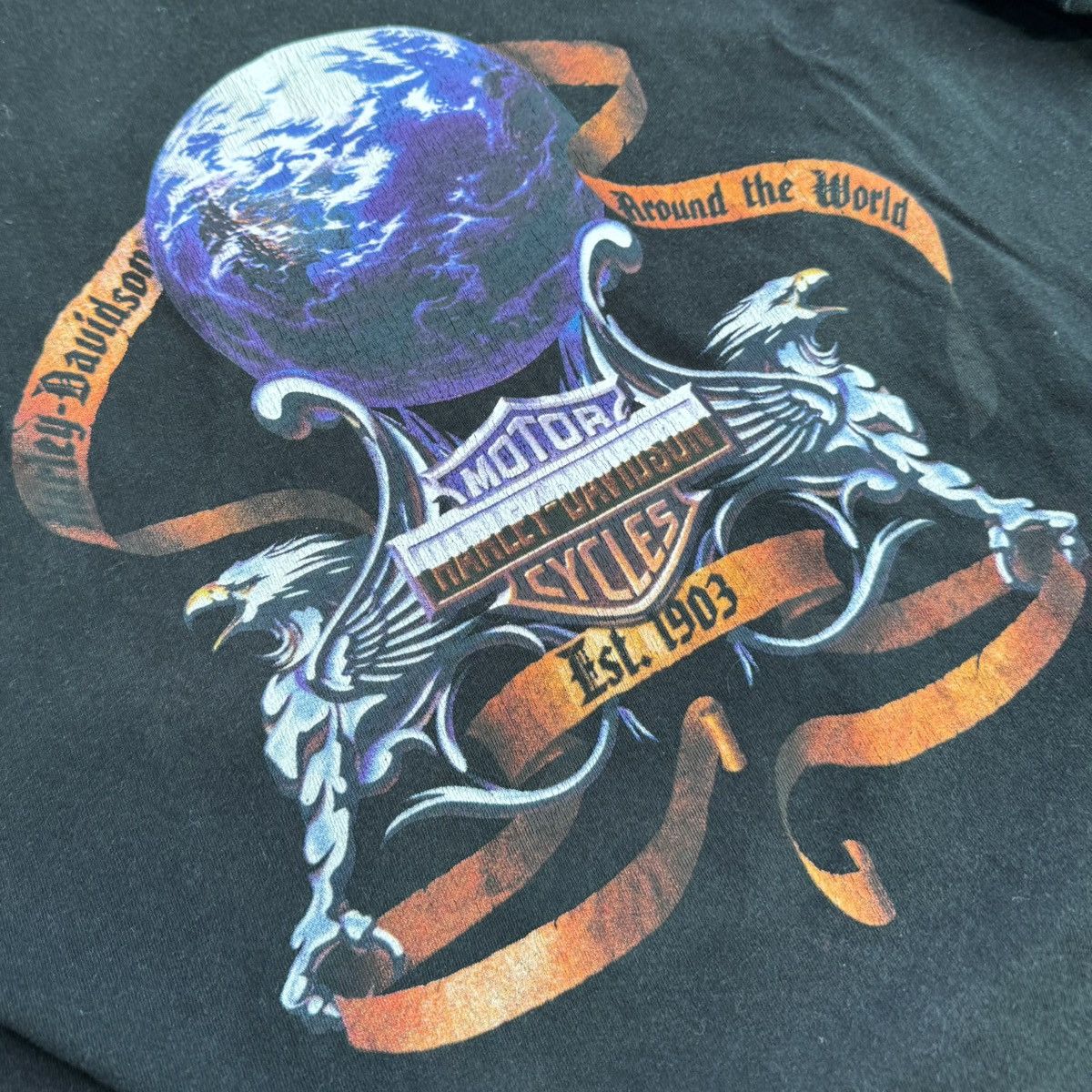 Harley Davidson Vintage tee Harley Davidson “around the world” 1999 Size US XL / EU 56 / 4 - 2 Thumbnail