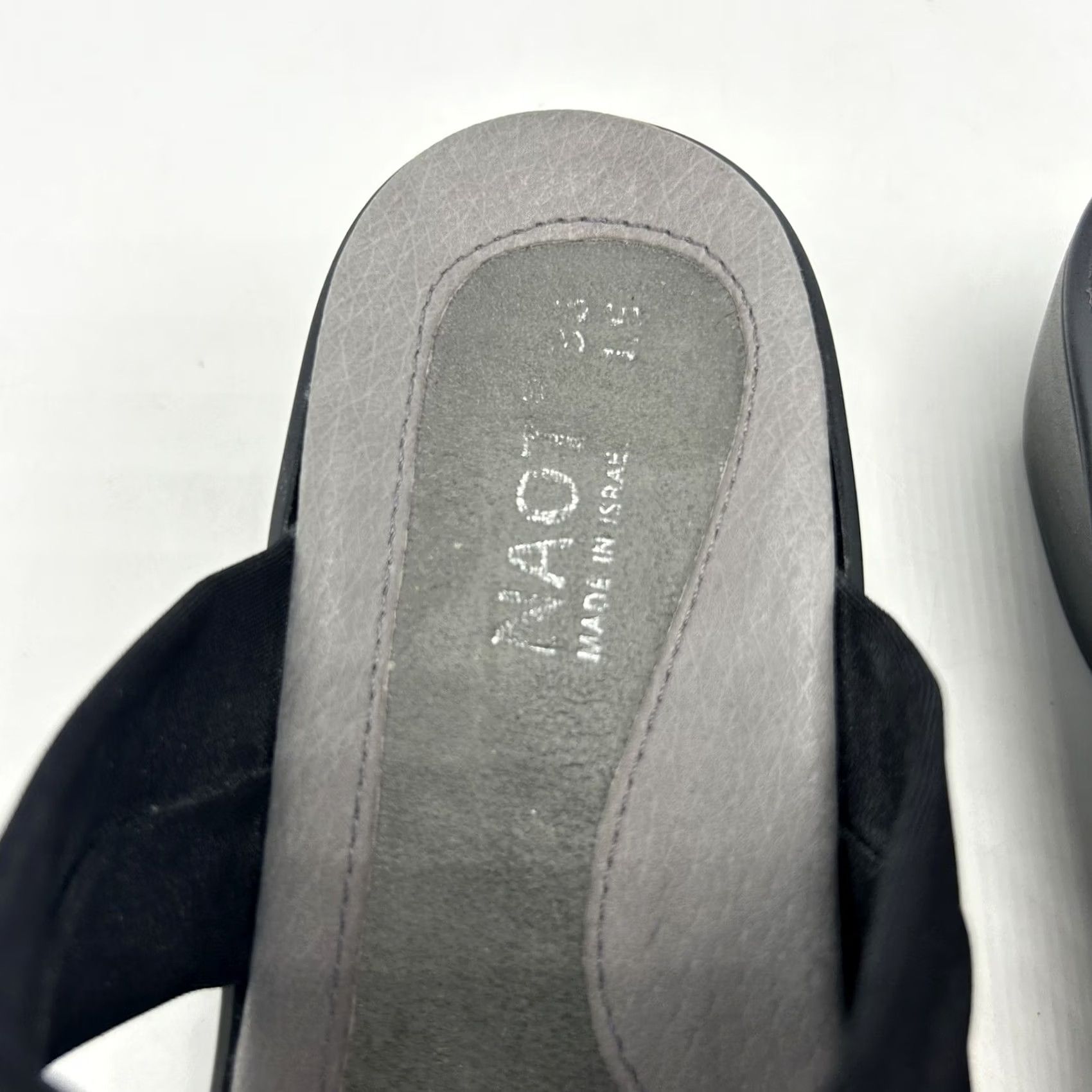 Vintage Naot Sandals Womens 5 Pinotage Wedge Black Leather 36 Adjustable 2" Read Size US 5.5 / IT 35.5 - 7 Thumbnail
