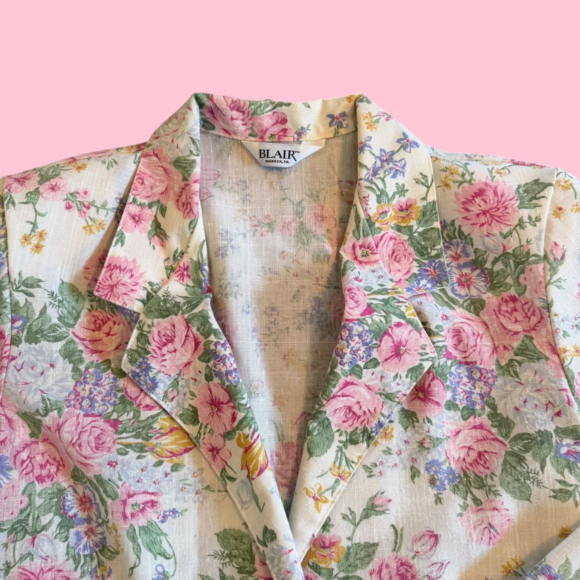 Vintage Vintage Blair All-Over Whimsy Romantic Floral Print Blazer J Size L / US 10 / IT 46 - 6 Thumbnail