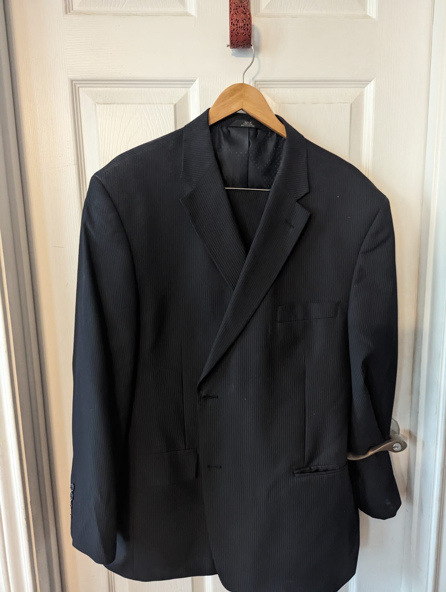 Haggar Haggar Black Suit with Light Pinstripe | Grailed