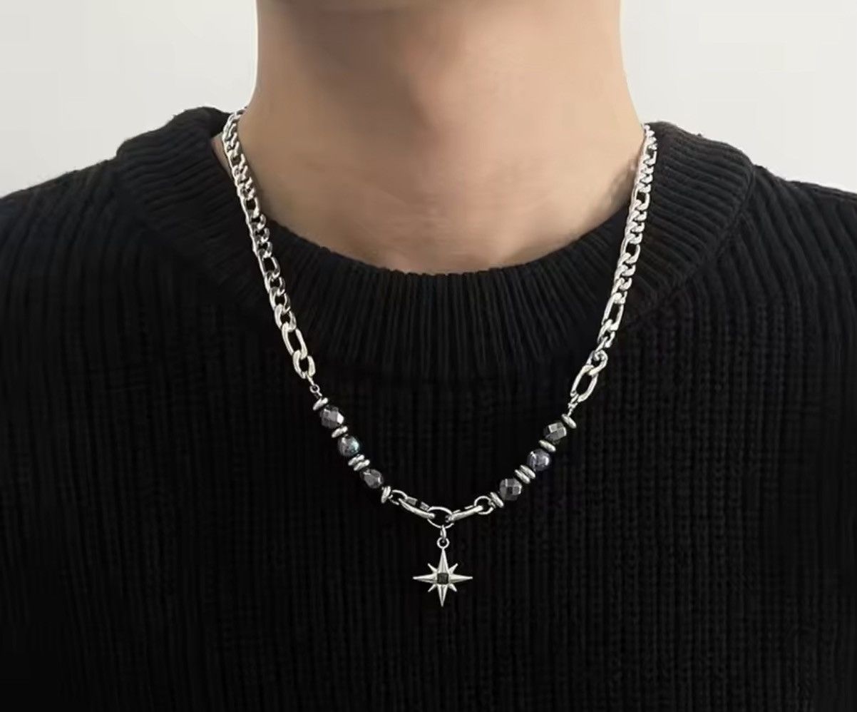 Japanese Brand Obsidian Star Necklace (55 + 5 cm ) Size ONE SIZE - 4 Thumbnail