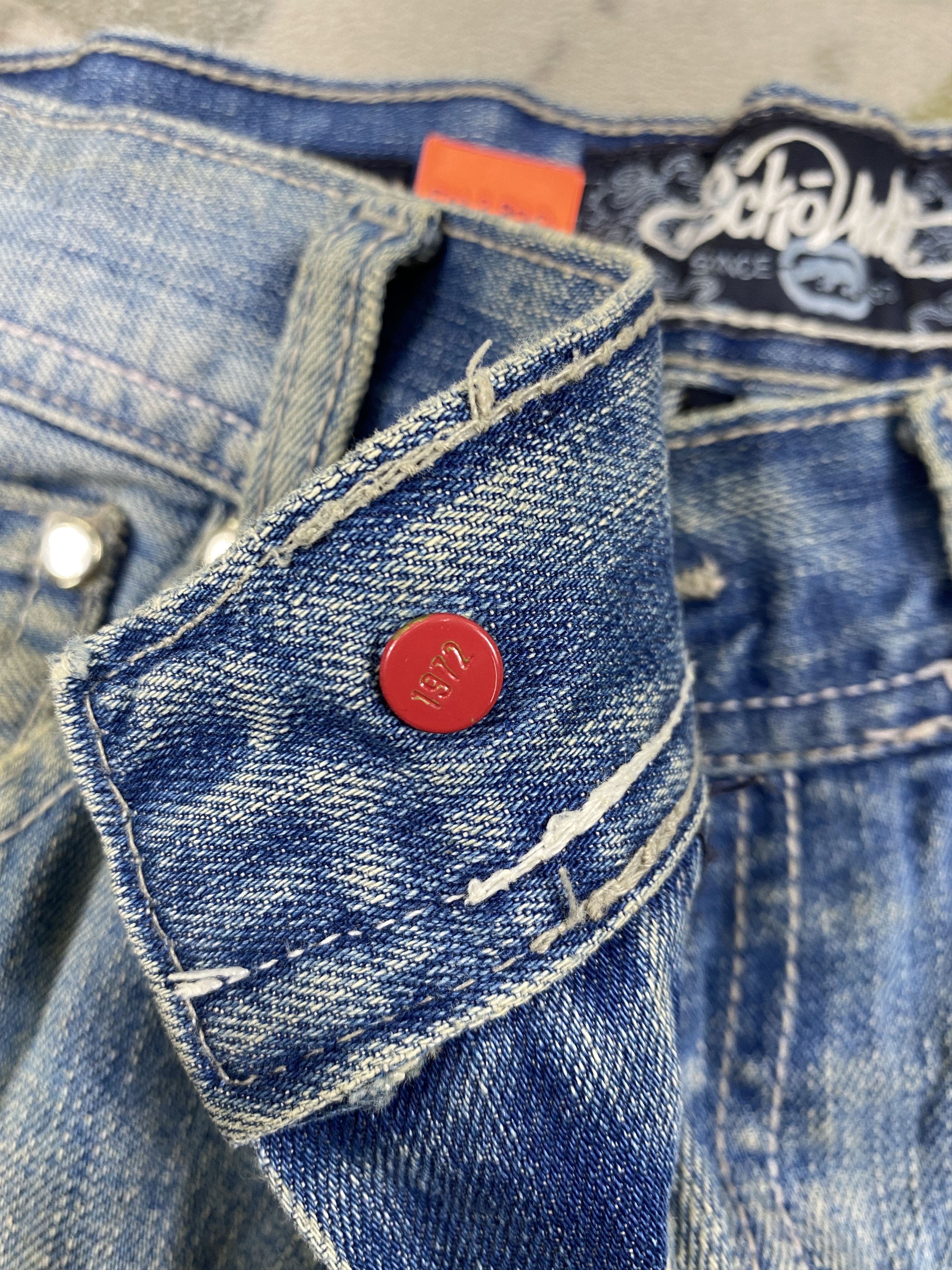 Japanese Brand Vintage Ecko Distressed Baggy Jeans 35x25.5 Denim- JN3892 Size US 35 - 7 Thumbnail