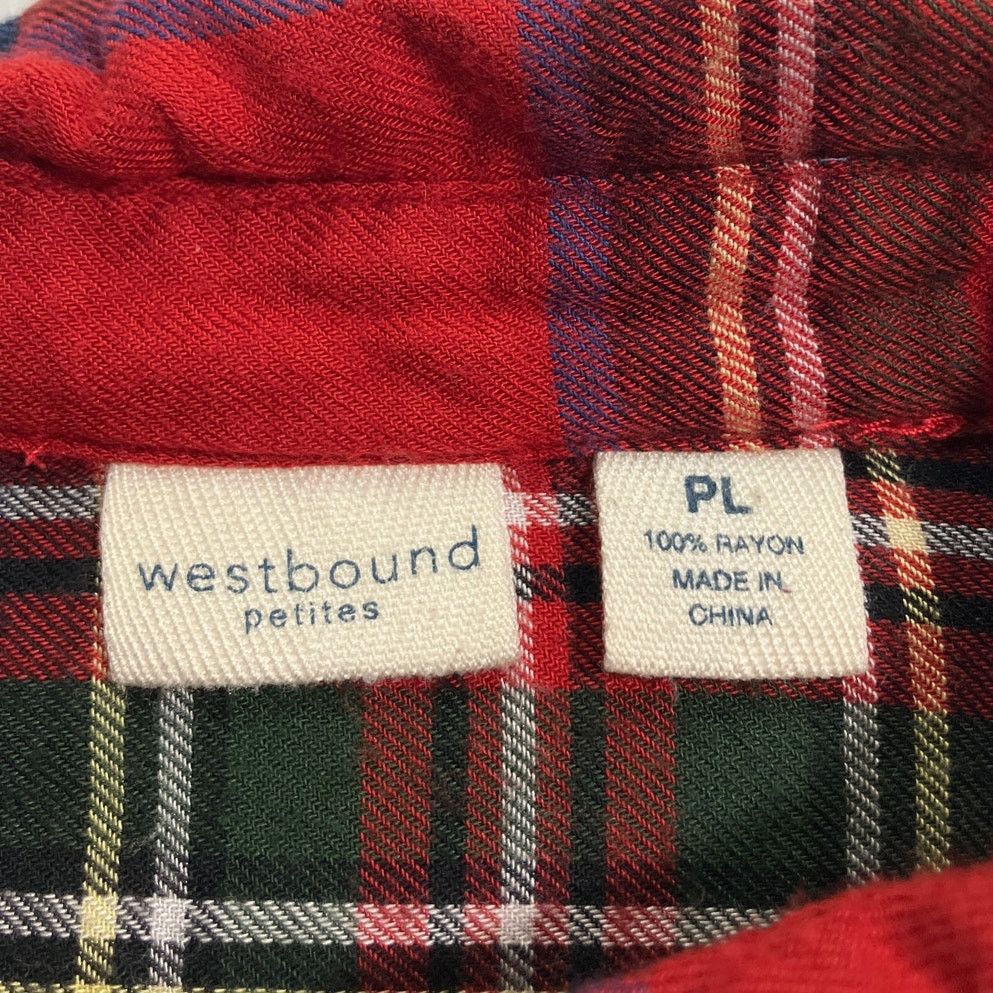 Other Westbound Vintage Red Plaid Collared Women Shirt PL Size L / US 10 / IT 46 - 3 Thumbnail