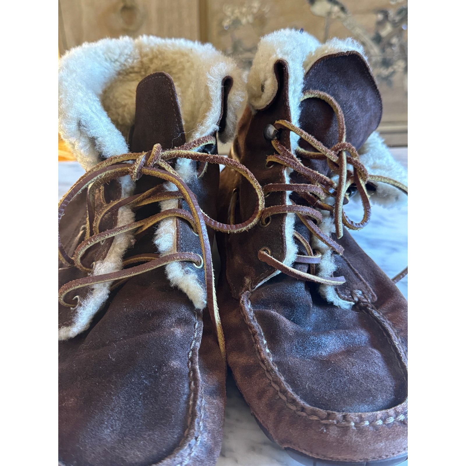 Ralph Lauren Ralph Lauren Men's Brown Suede Shearling-Lined Boots Size US 11 / EU 44 - 1 Thumbnail